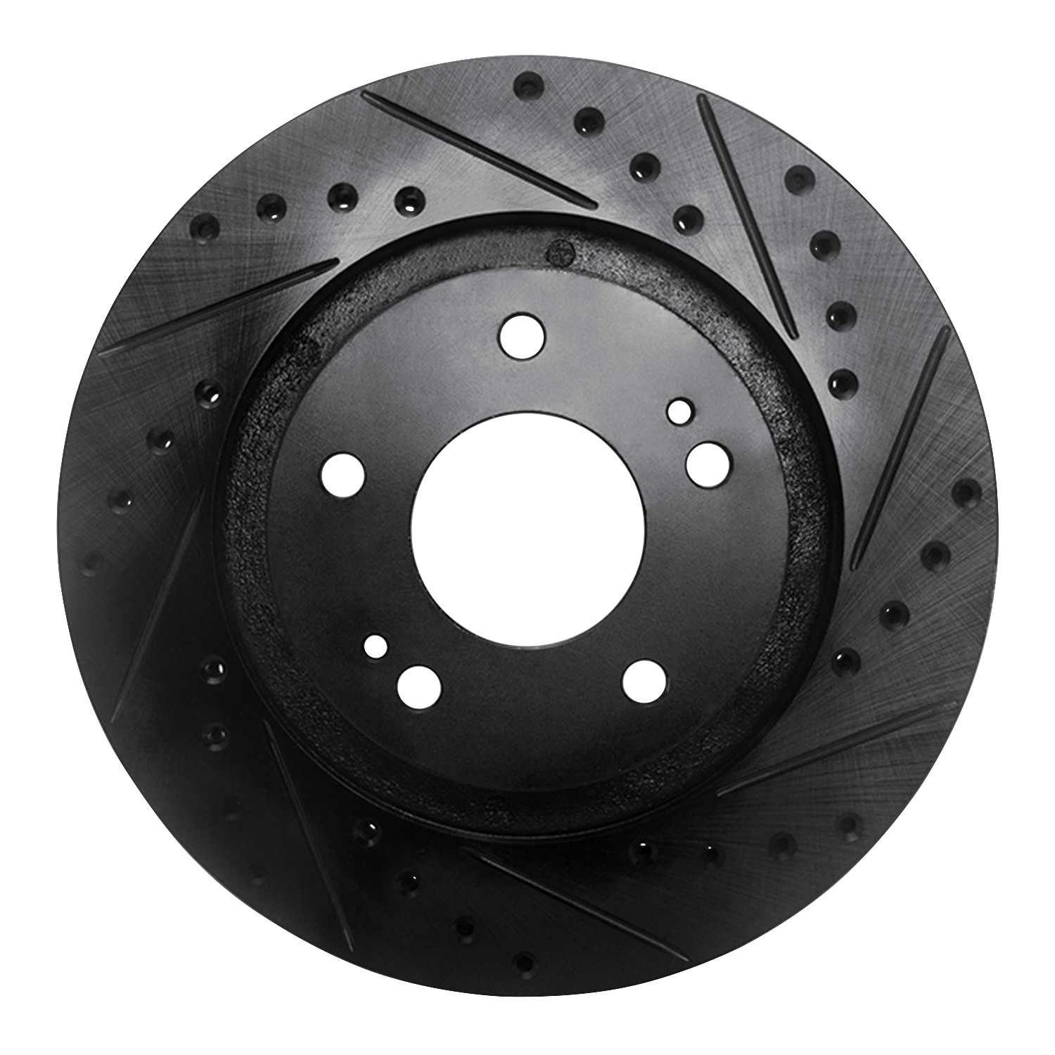 R1 Concepts 05-22 Mitsubishi Outlander PHEV Front Right Drilled & Slotted Black Brake Rotor