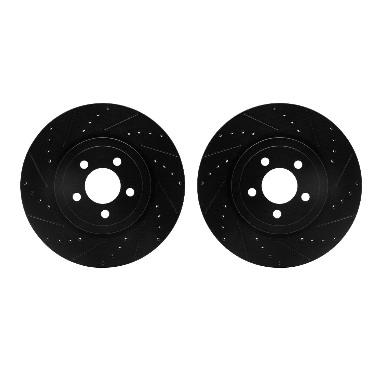 R1 Concepts 05-23 Chrysler 300 Front Drilled & Slotted Black Brake Rotor Set