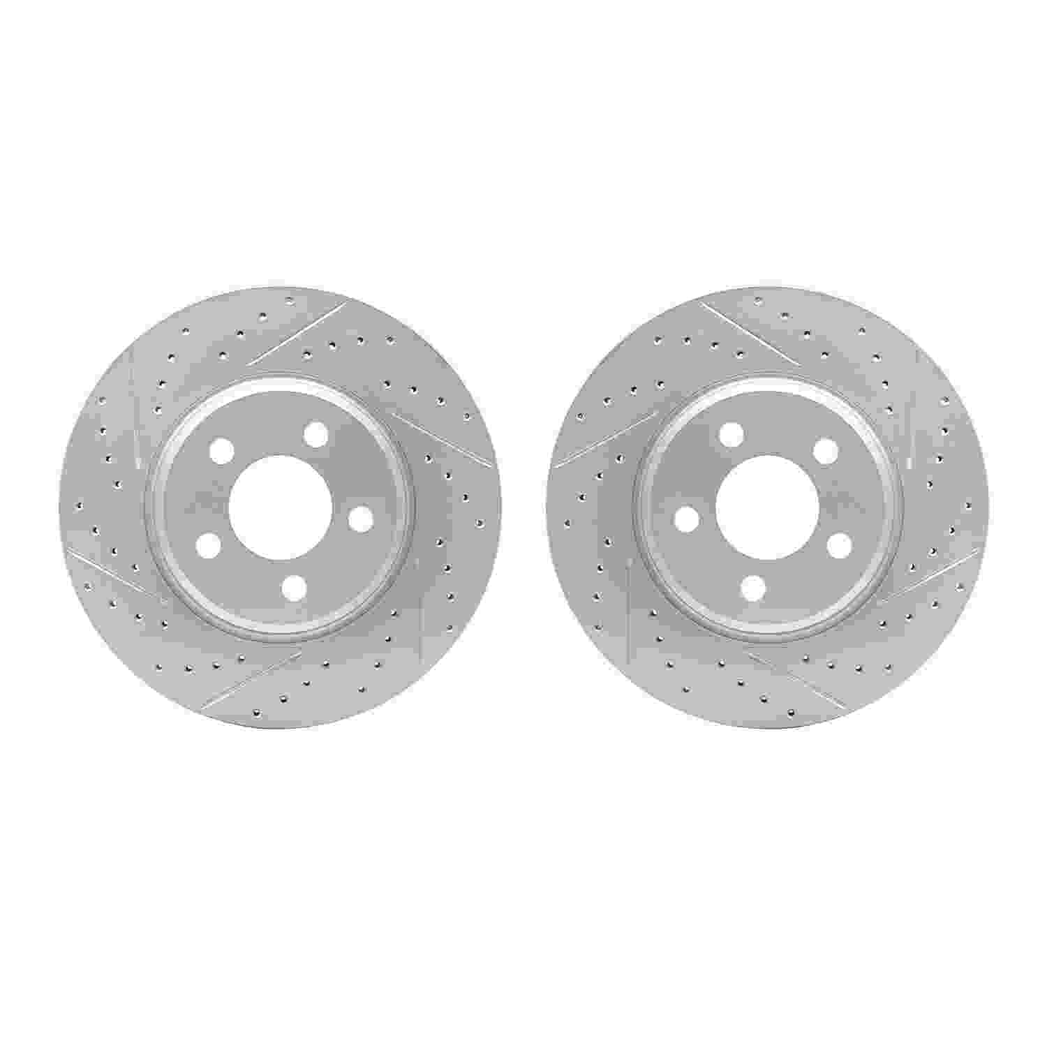 R1 Concepts 05-23 Chrysler 300 Front Drilled & Slotted Carbon Coated Brake Rotor Set