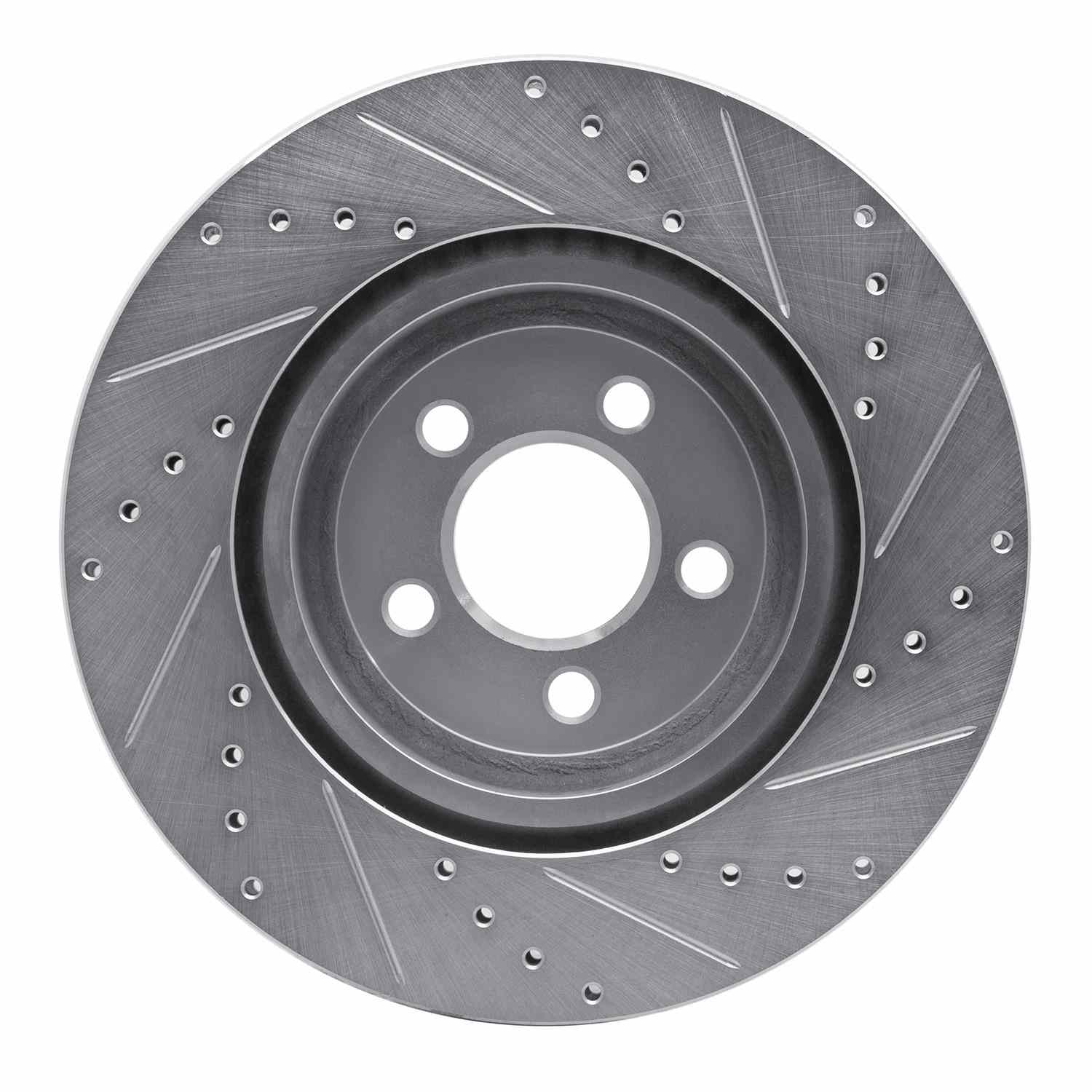 R1 Concepts 05-23 Chrysler 300 Front Left Drilled & Slotted Silver Brake Rotor - Image 2