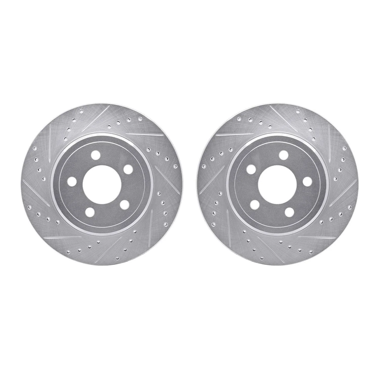 R1 Concepts 05-23 Chrysler 300 Rear Drilled & Slotted Silver Brake Rotor Set