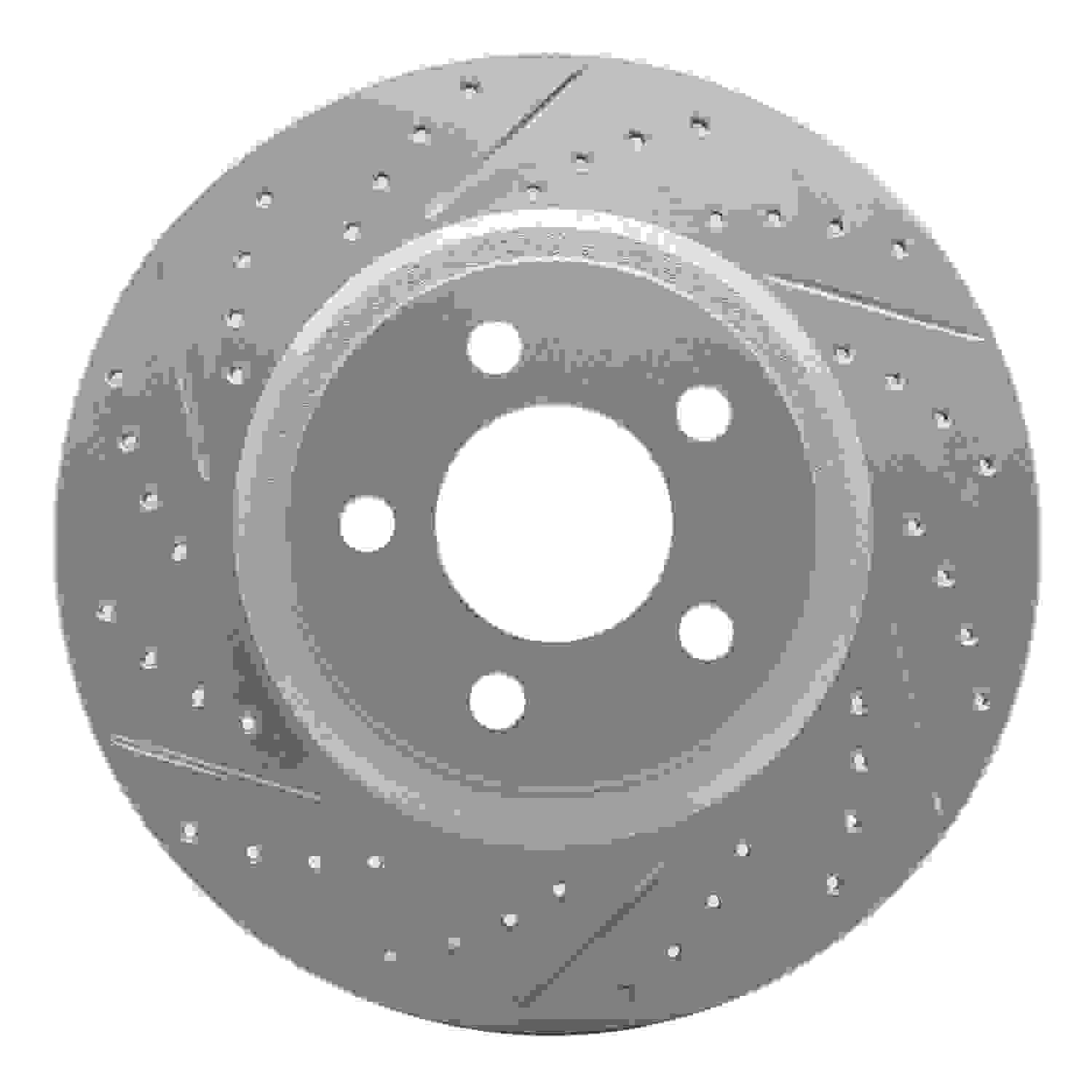 R1 Concepts 05-23 Chrysler 300 Rear Left Drilled & Slotted Geo-Carbon Rotor