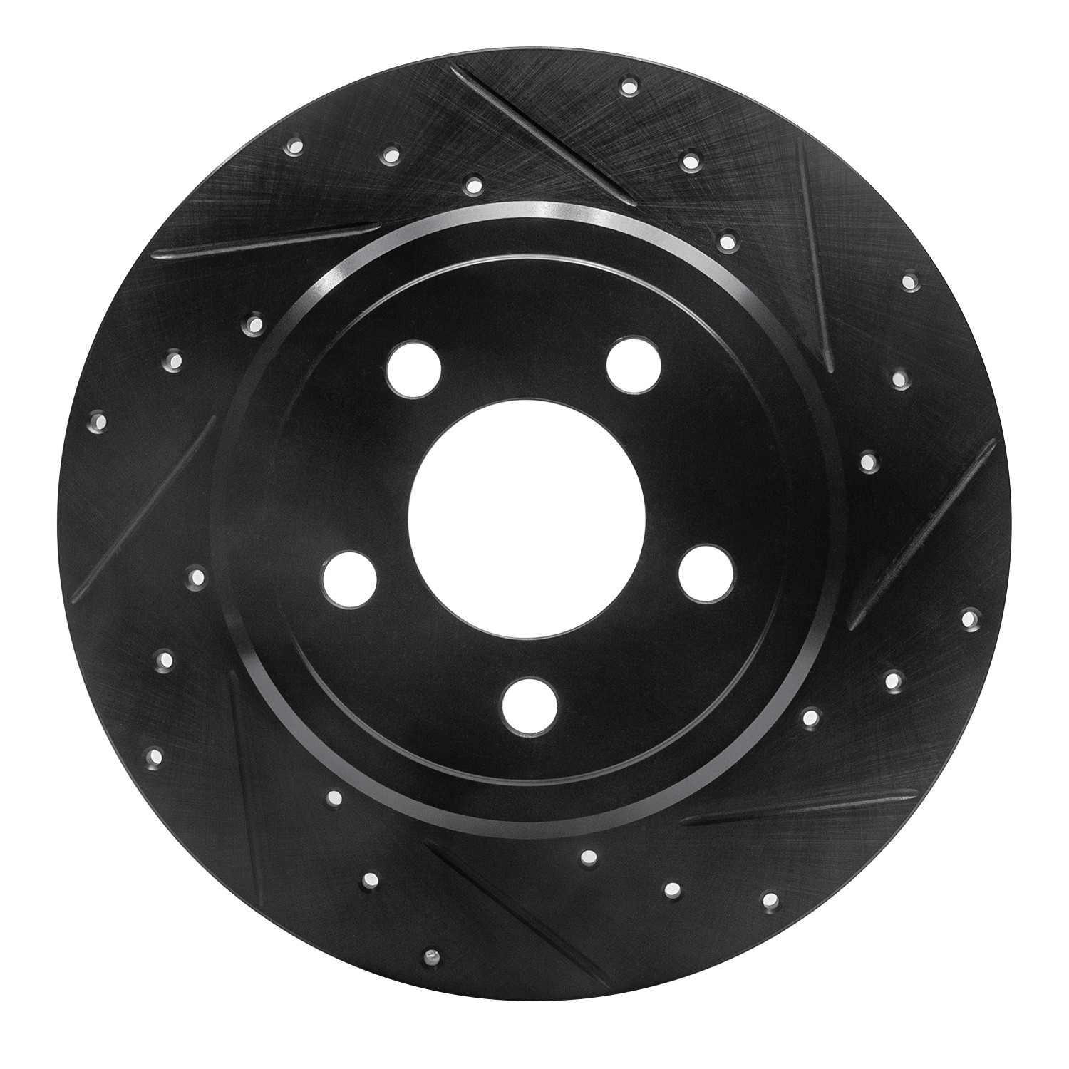 R1 Concepts 05-23 Chrysler 300 Rear Right Drilled & Slotted Black Brake Rotor