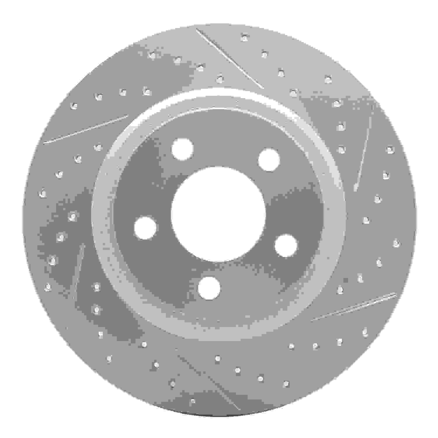 R1 Concepts 05-23 Chrysler 300 Rear Right Drilled & Slotted Geo-Carbon Rotor