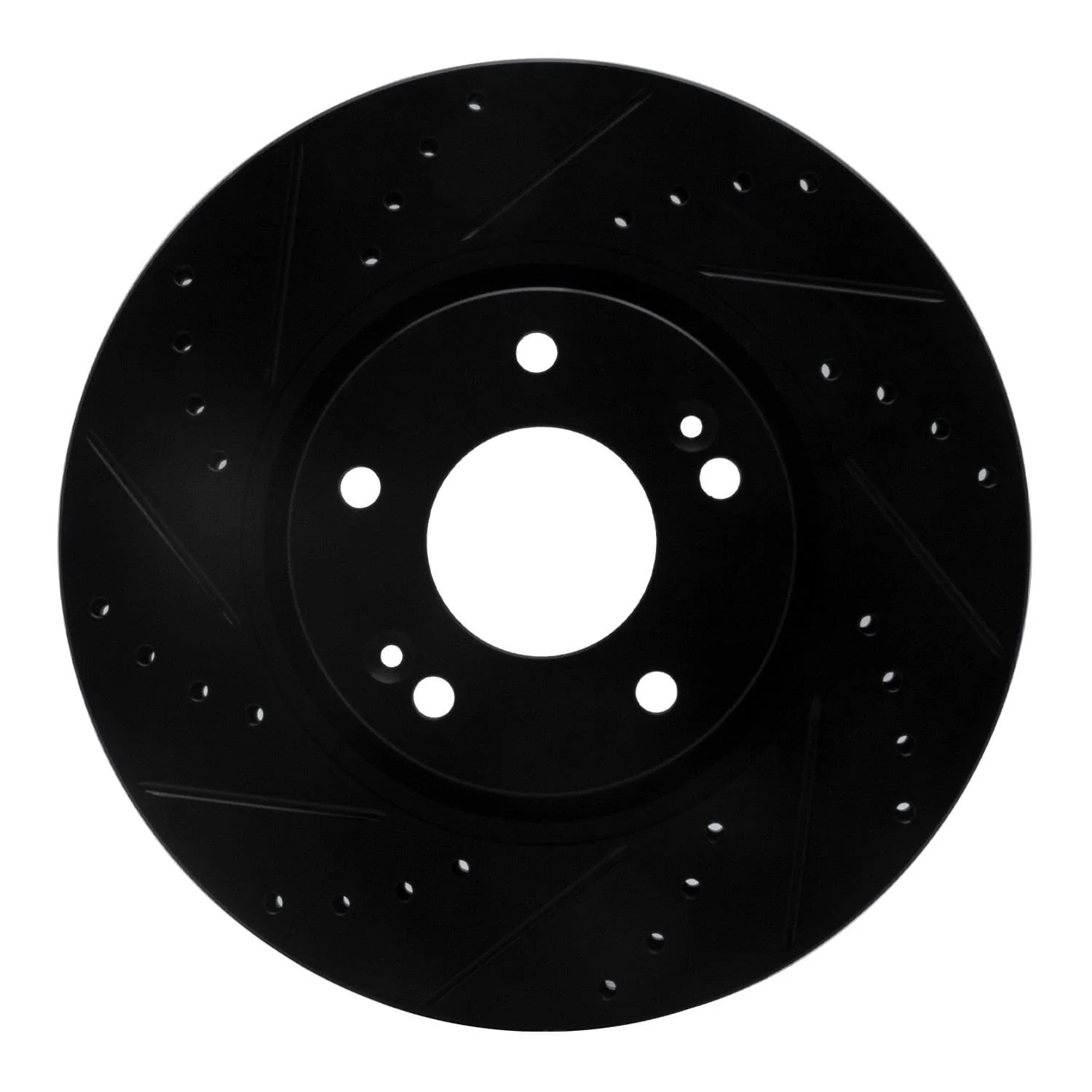 R1 Concepts 05-24 Hyundai CRETA (Mexico) Front Left Drilled & Slotted Black Brake Rotor