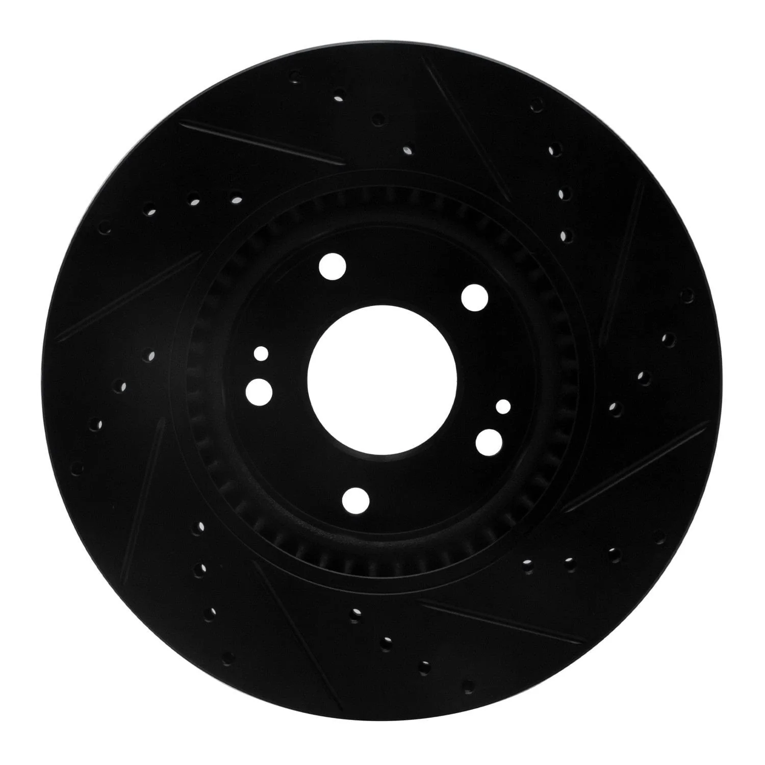R1 Concepts 05-24 Hyundai CRETA (Mexico) Front Left Drilled & Slotted Black Brake Rotor - Image 2