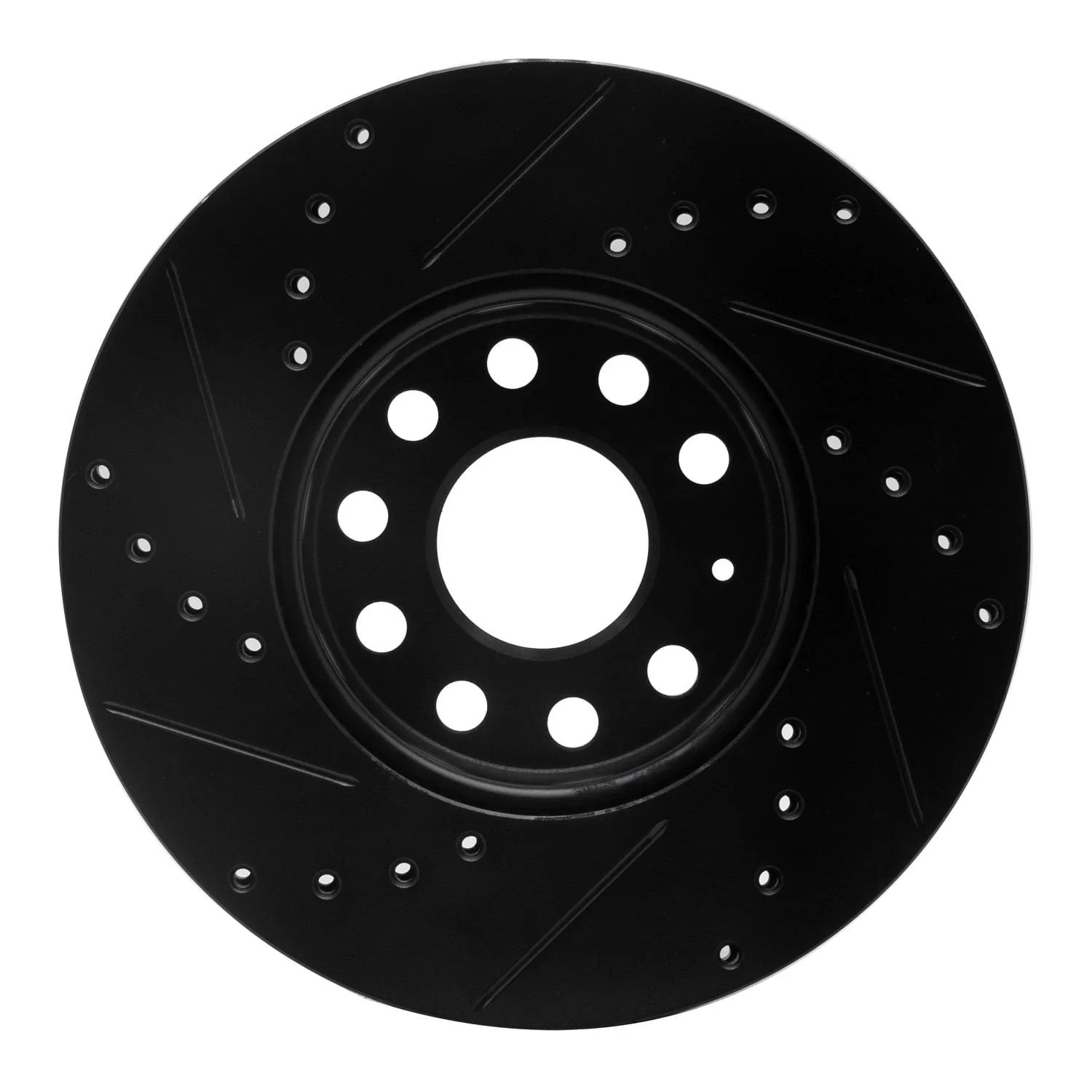 R1 Concepts 05-25 Audi A3 (Mexico) Front Right Drilled & Slotted Black Brake Rotor - Image 2