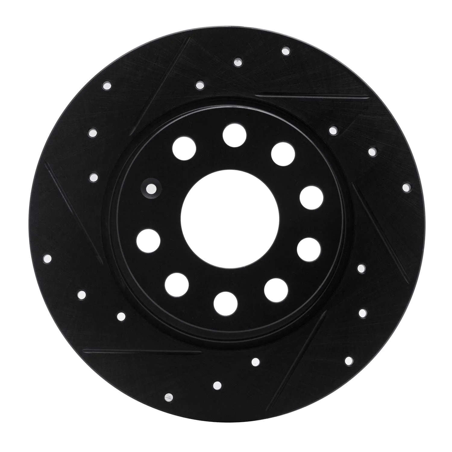 R1 Concepts 05-25 Audi A3 (Mexico) Rear Left Drilled & Slotted Black Brake Rotor