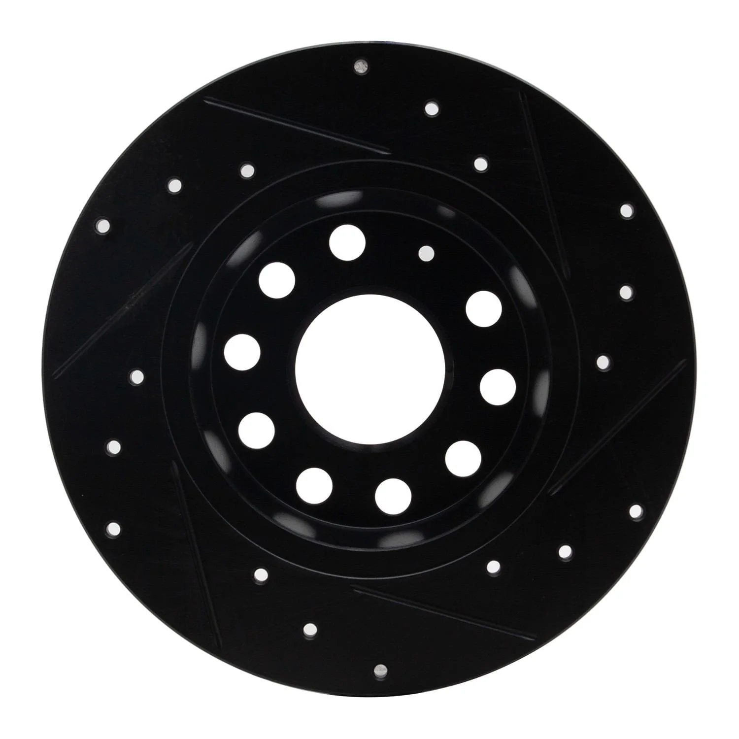 R1 Concepts 05-25 Audi A3 (Mexico) Rear Left Drilled & Slotted Black Brake Rotor - Image 2
