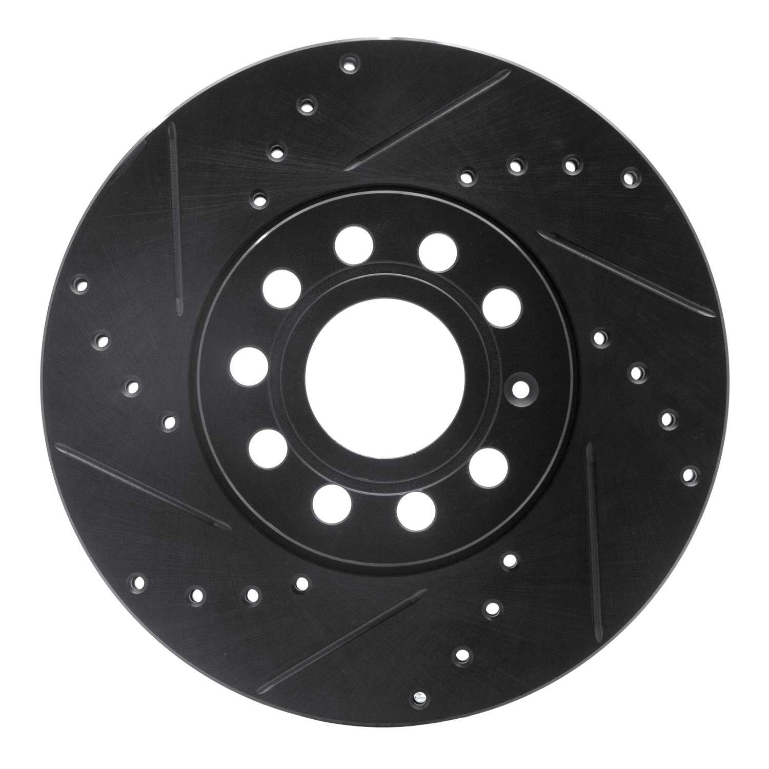 R1 Concepts 05-25 Audi Q2 (Mexico) Front Left Drilled & Slotted Black Brake Rotor