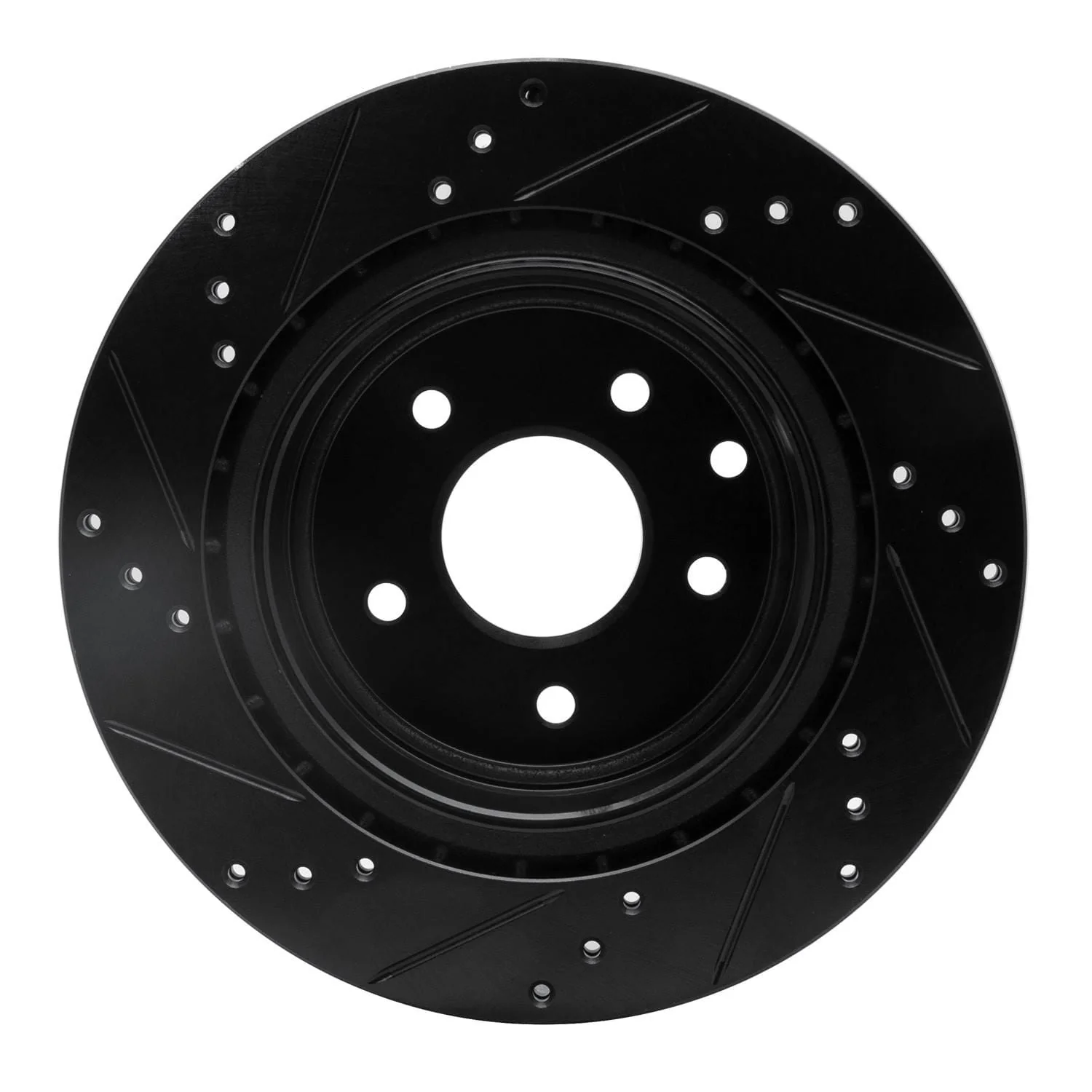R1 Concepts 05-25 Infiniti EX37 Rear Right Drilled & Slotted Black Brake Rotor - Image 2