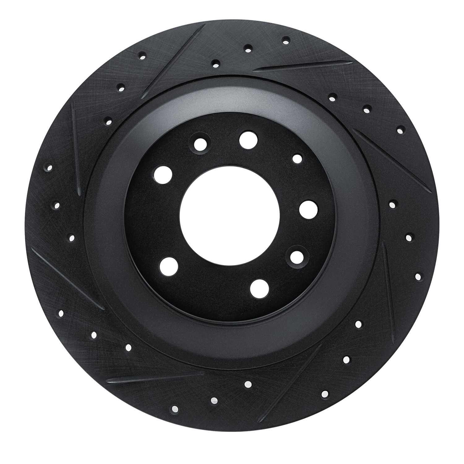 R1 Concepts 06-07 Mazda 6 Rear Left Drilled & Slotted Black Brake Rotor