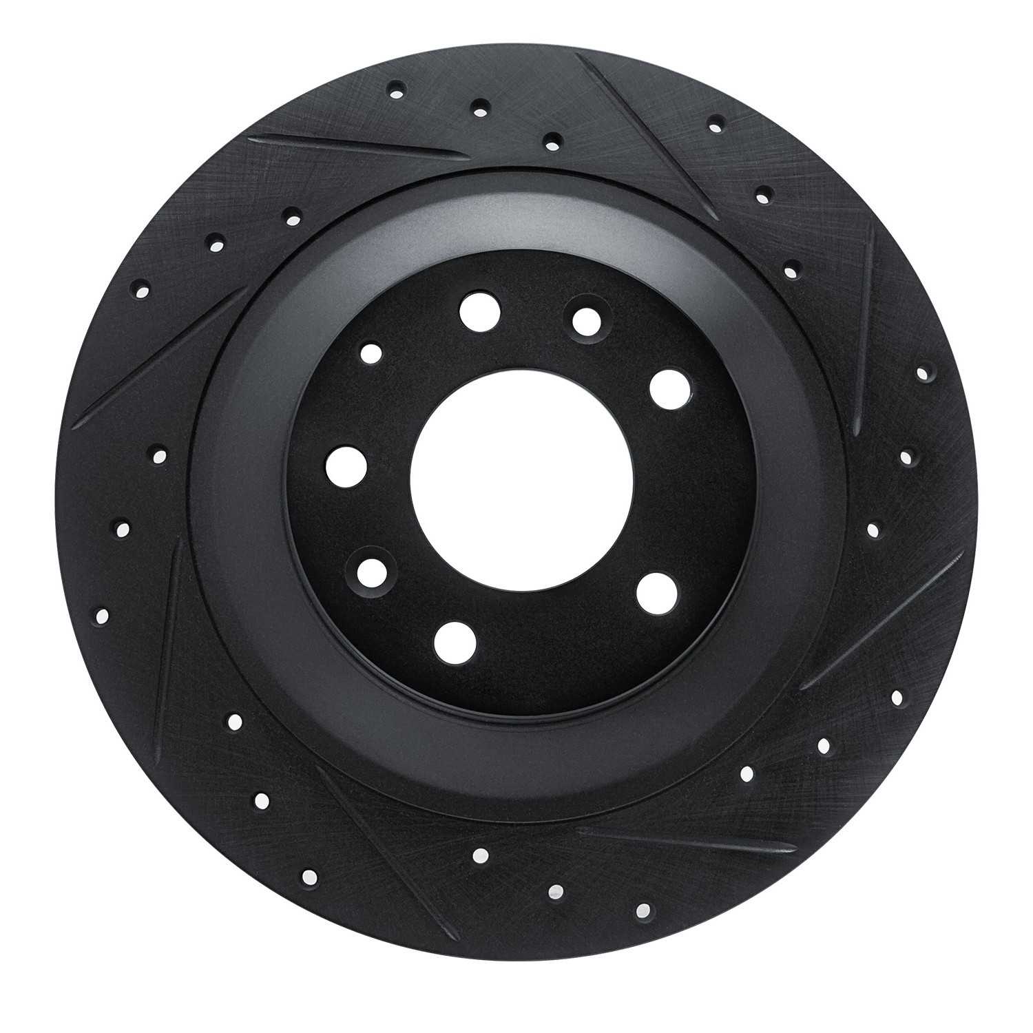 R1 Concepts 06-07 Mazda 6 Rear Right Drilled & Slotted Black Brake Rotor
