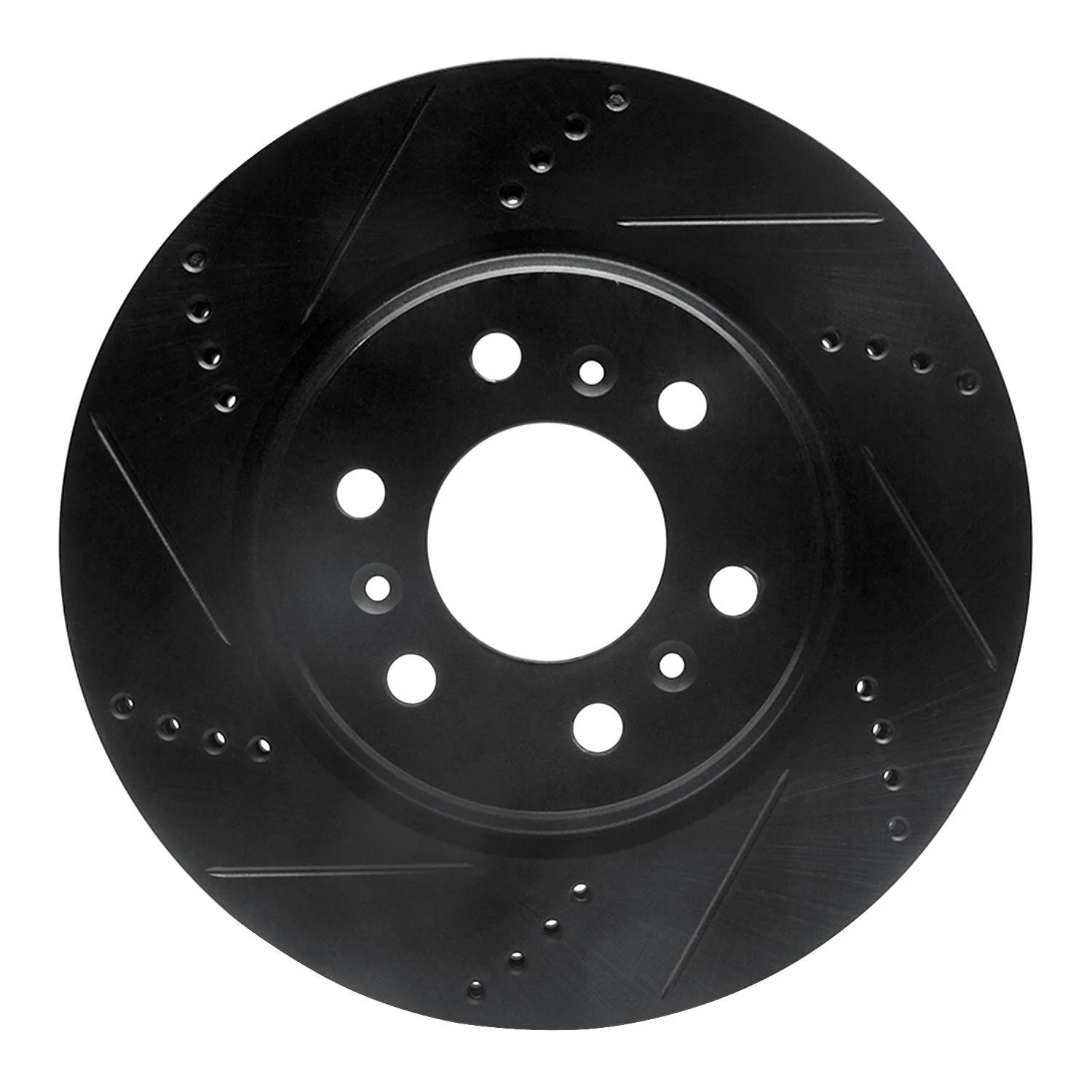 R1 Concepts 06-09 Buick Terraza Front Left Drilled & Slotted Black Brake Rotor