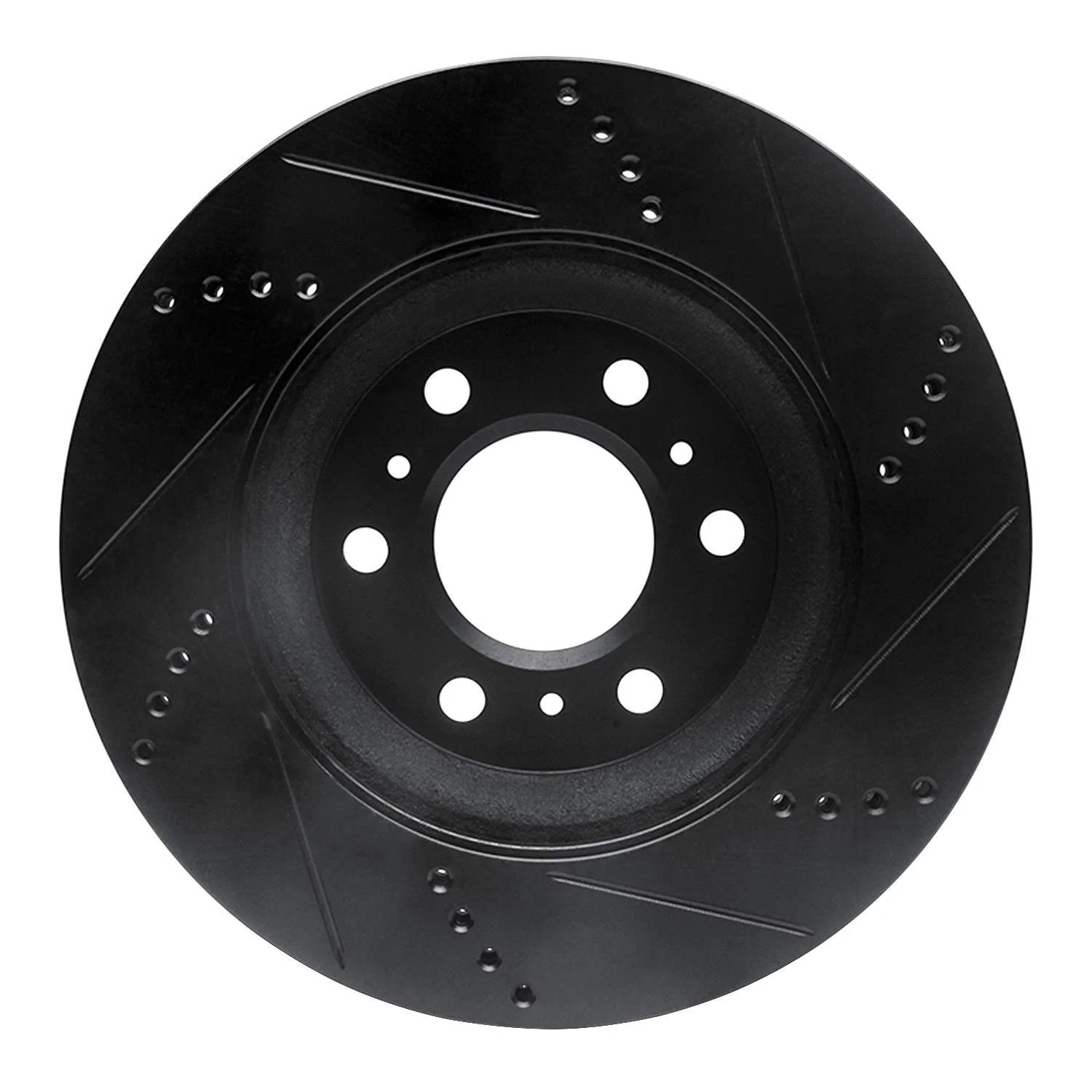 R1 Concepts 06-09 Buick Terraza Front Left Drilled & Slotted Black Brake Rotor - Image 2