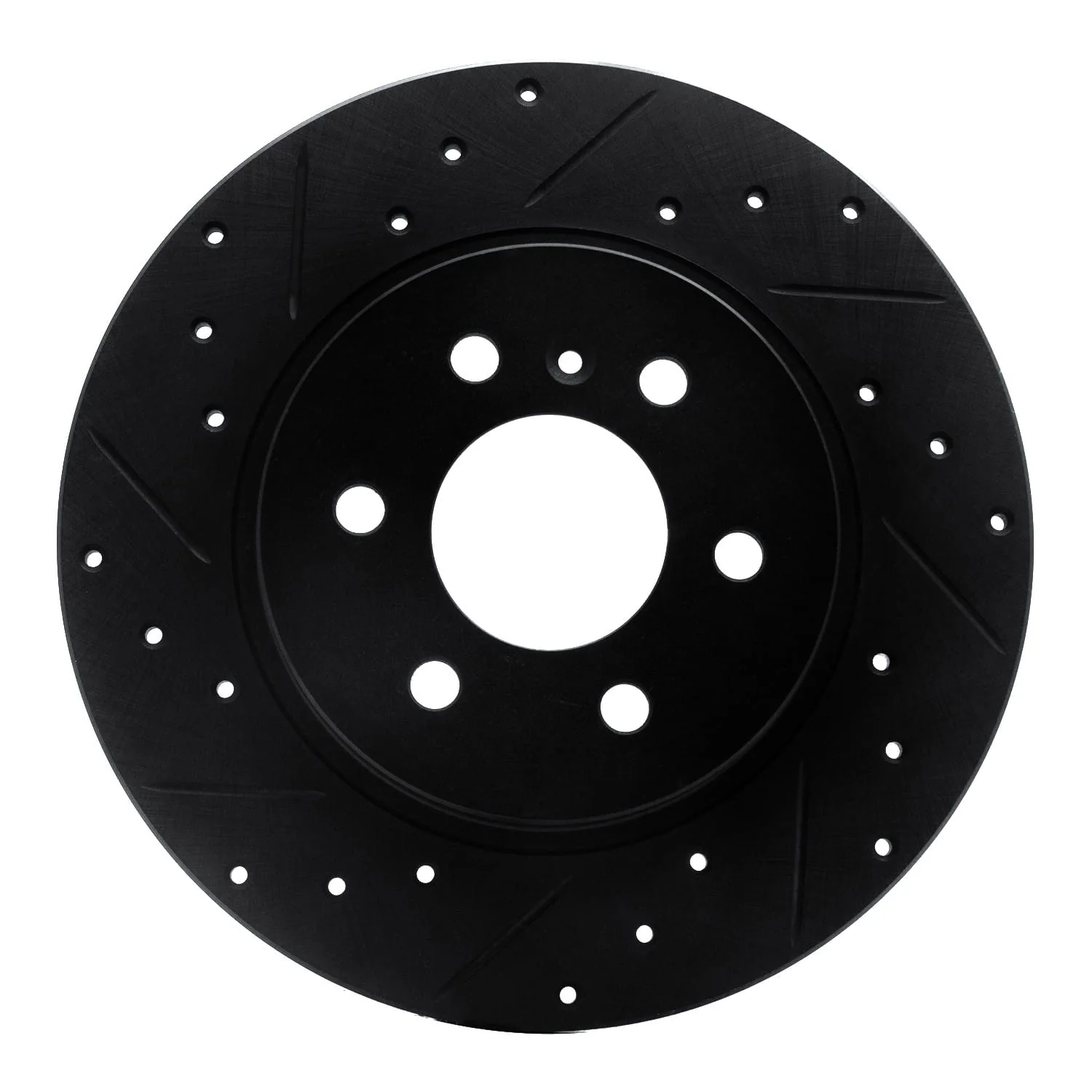 R1 Concepts 06-09 Buick Terraza Rear Left Drilled & Slotted Black Brake Rotor