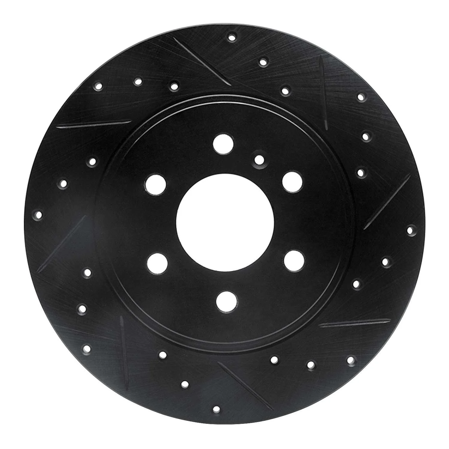 R1 Concepts 06-09 Buick Terraza Rear Right Drilled & Slotted Black Brake Rotor