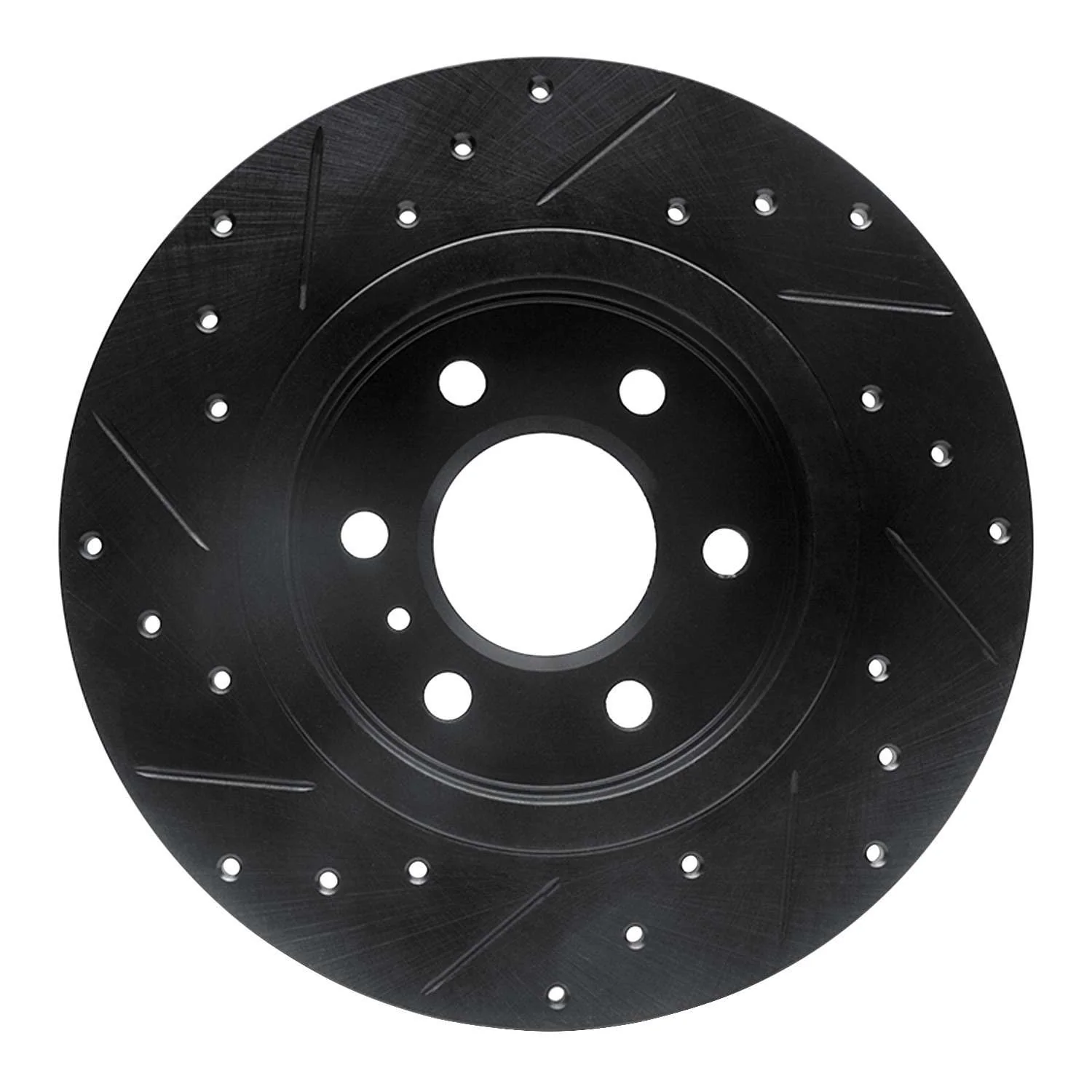 R1 Concepts 06-09 Buick Terraza Rear Right Drilled & Slotted Black Brake Rotor - Image 2