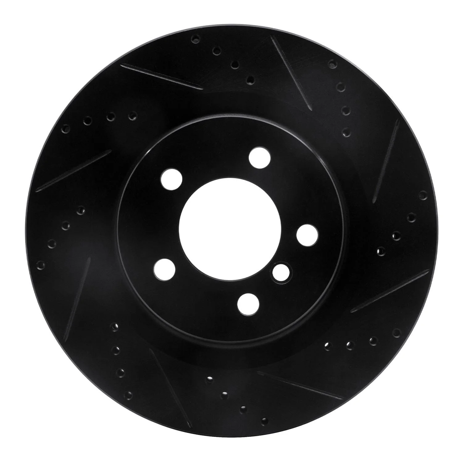 R1 Concepts 06-09 Land Rover Range Rover Front Right Drilled & Slotted Black Brake Rotor