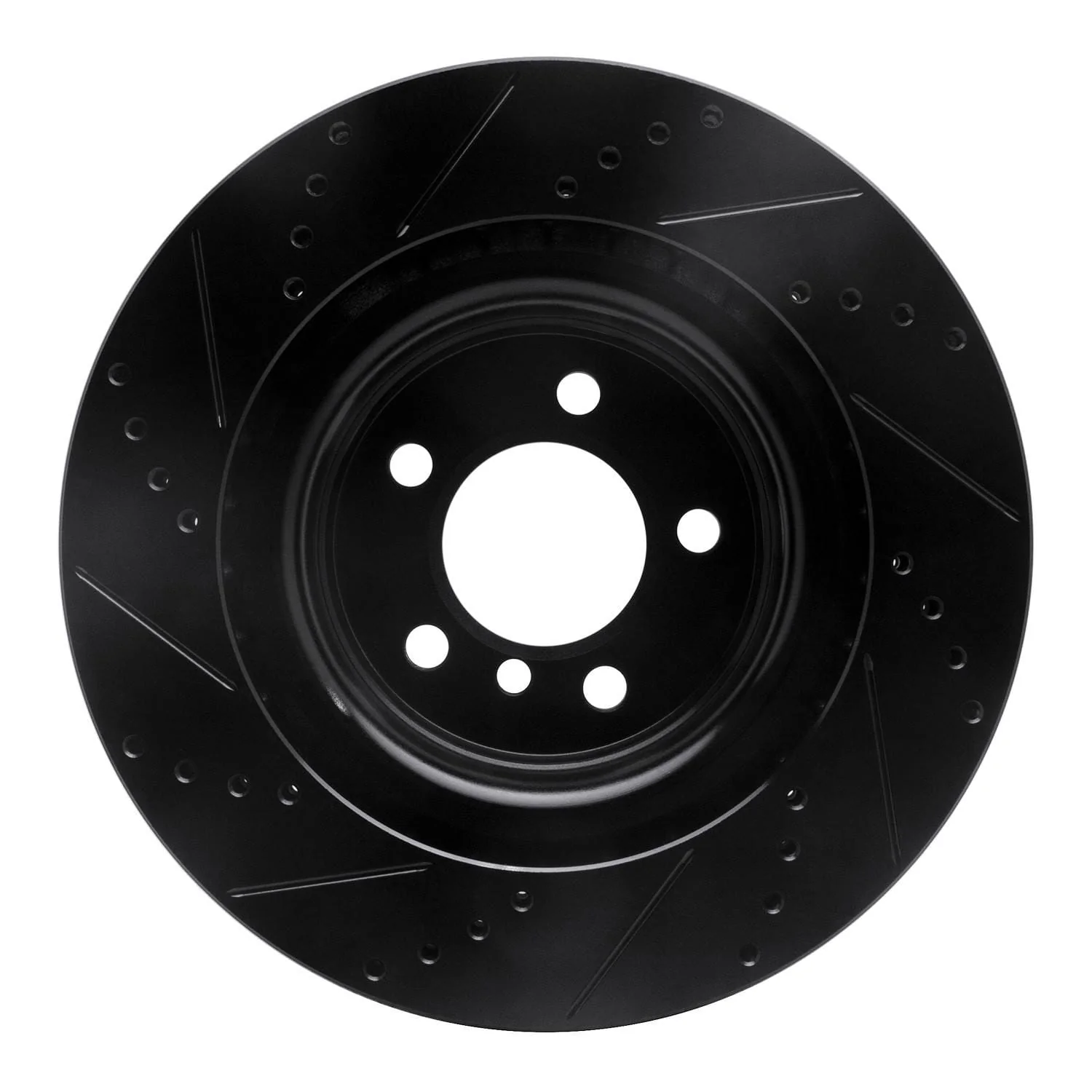 R1 Concepts 06-09 Land Rover Range Rover Front Right Drilled & Slotted Black Brake Rotor - Image 2