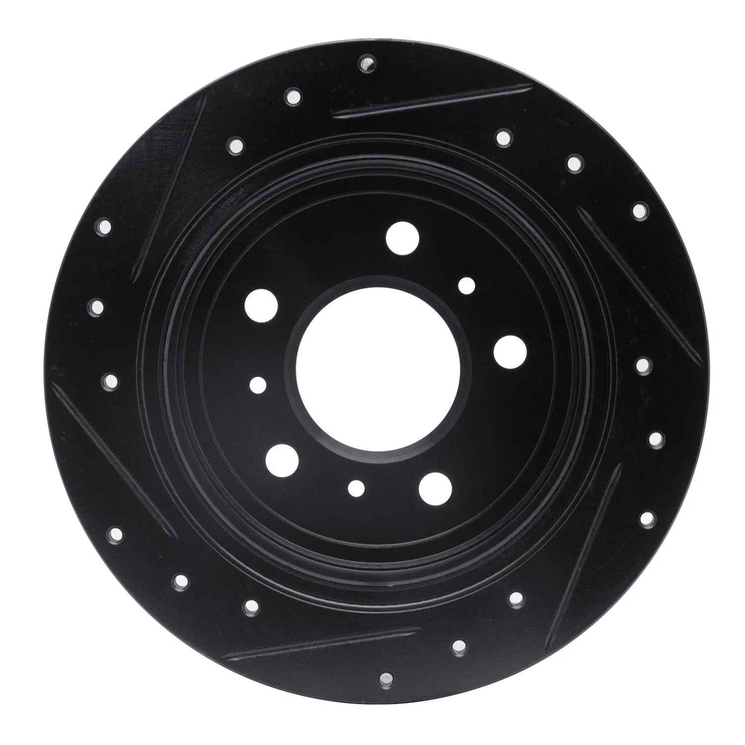 R1 Concepts 06-10 Buick LaCrosse Rear Right Drilled & Slotted Black Brake Rotor - Image 2
