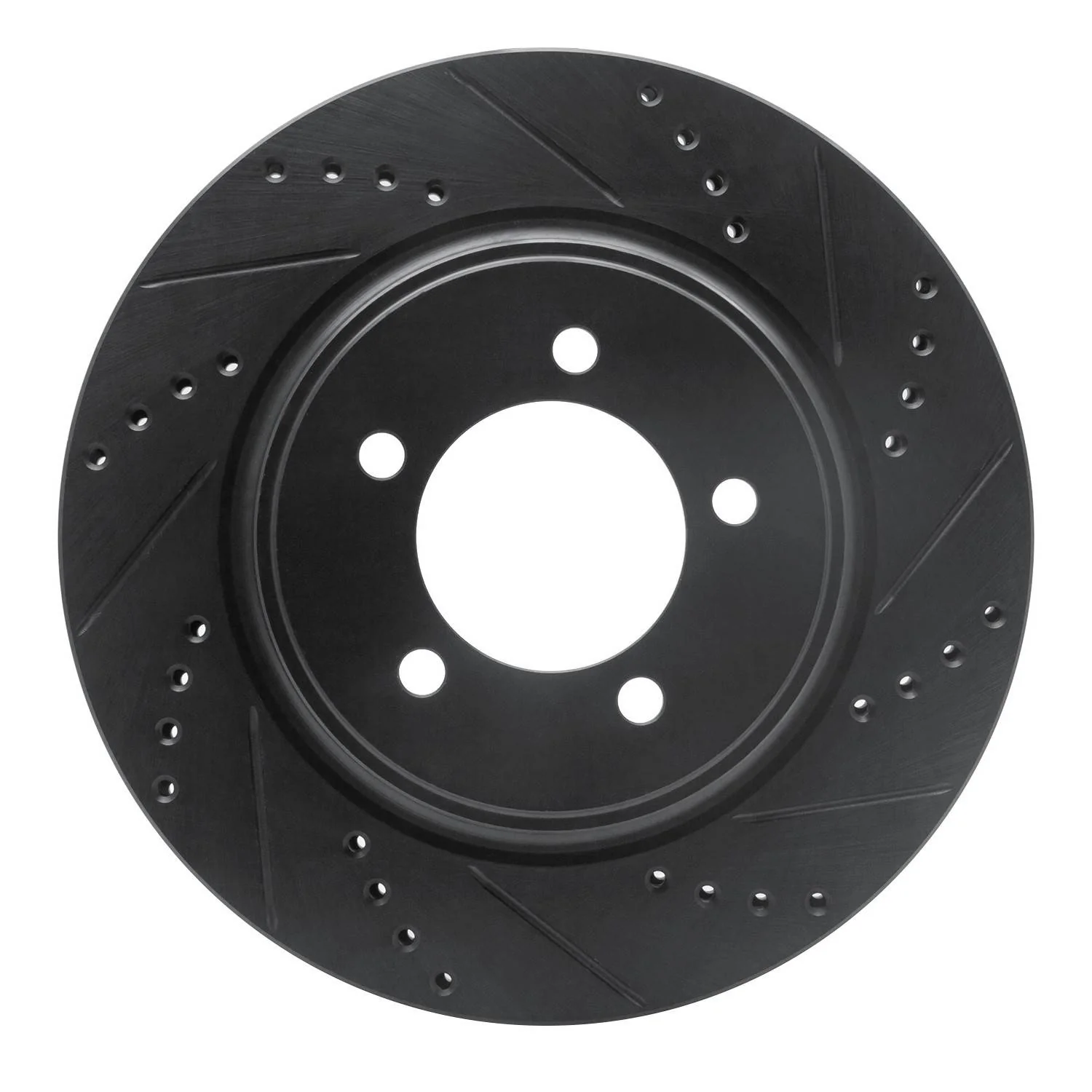 R1 Concepts 06-10 Ford Explorer Sport Trac Front Right Drilled & Slotted Black Brake Rotor