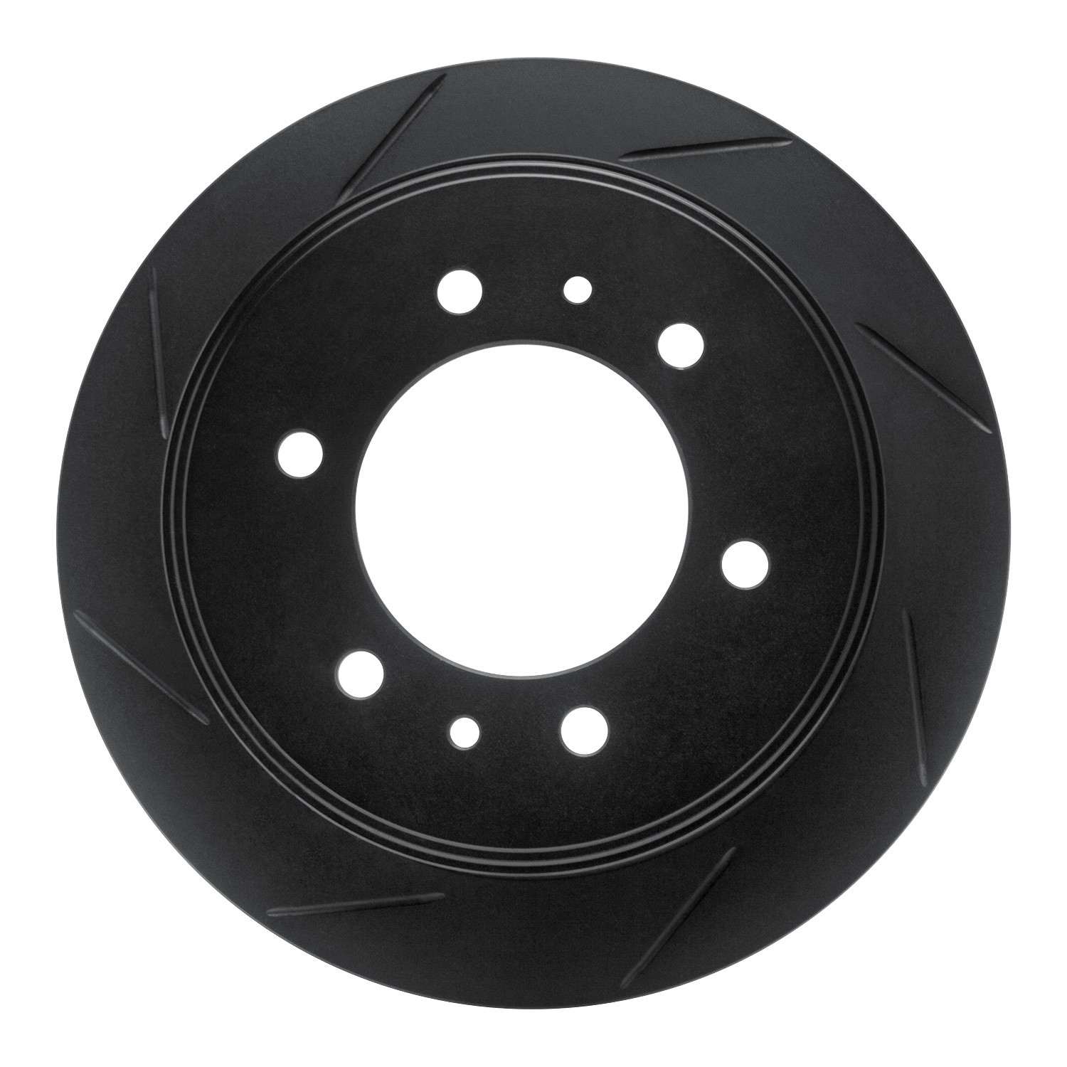 R1 Concepts 06-10 Hummer H3 Rear Left Slotted Black Brake Rotor