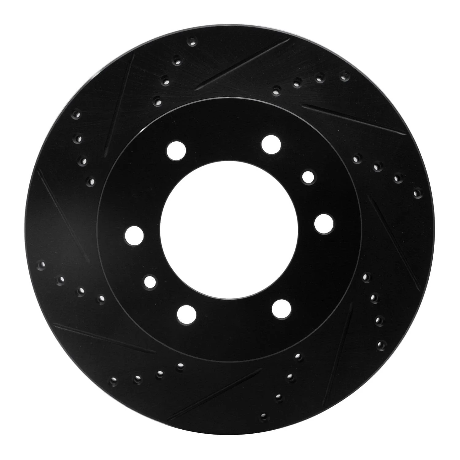 R1 Concepts 06-10 Hummer H3T Front Left Drilled & Slotted Black Brake Rotor