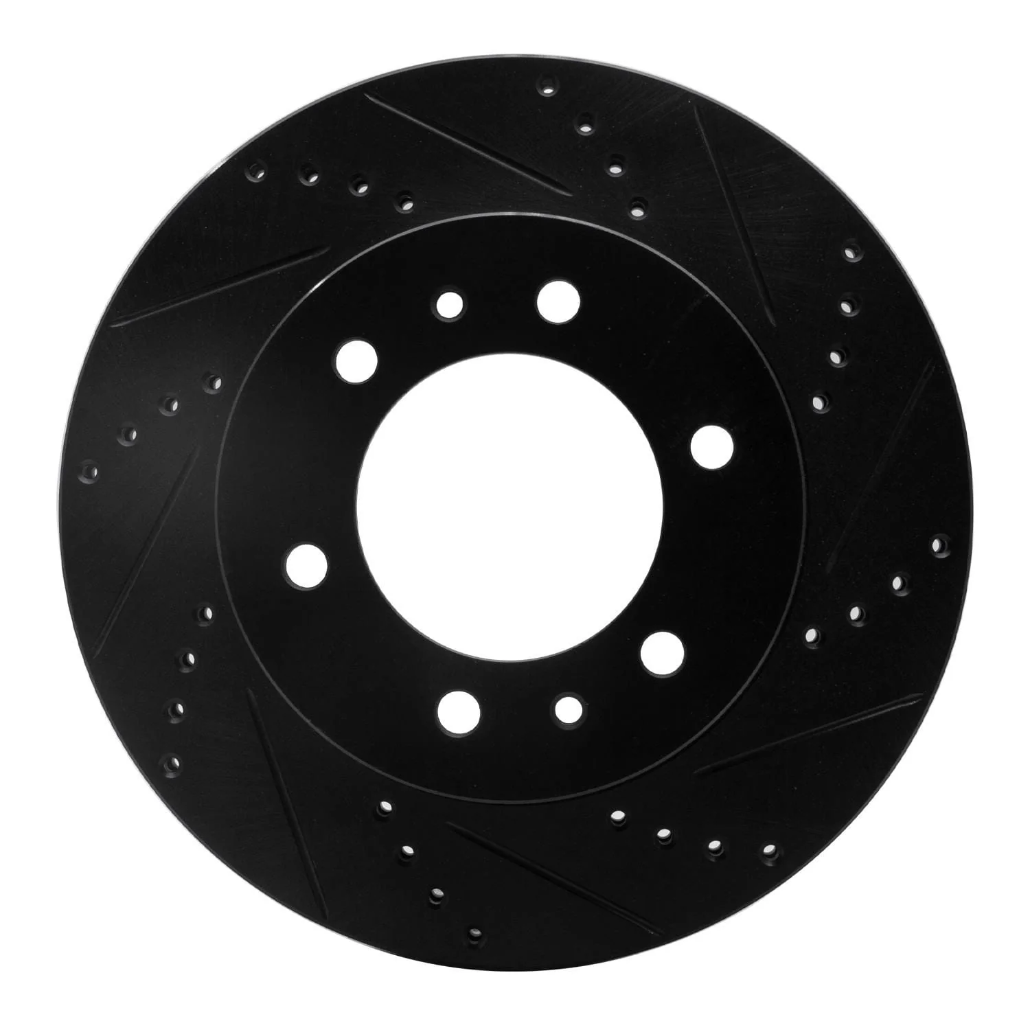 R1 Concepts 06-10 Hummer H3T Front Right Drilled & Slotted Black Brake Rotor