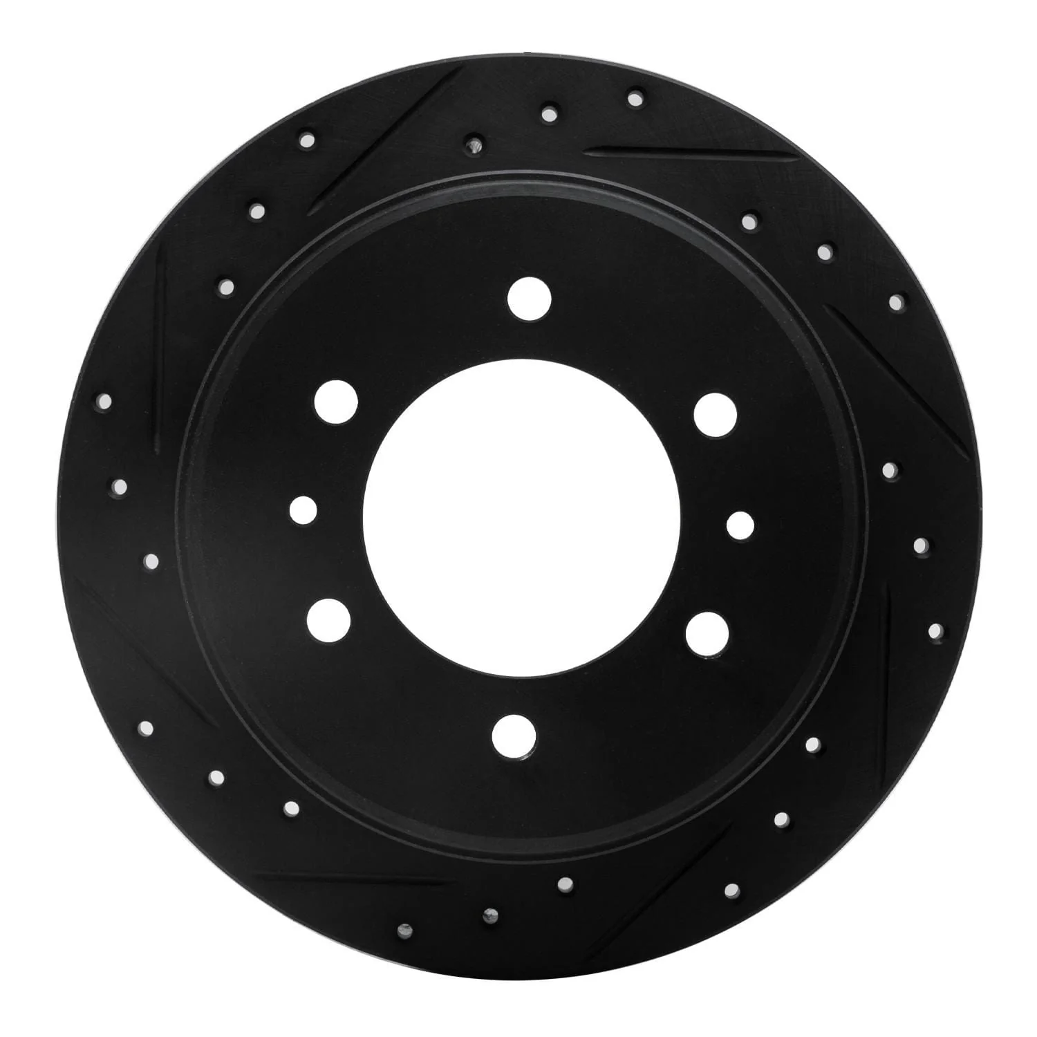 R1 Concepts 06-10 Hummer H3T Rear Left Drilled & Slotted Black Brake Rotor