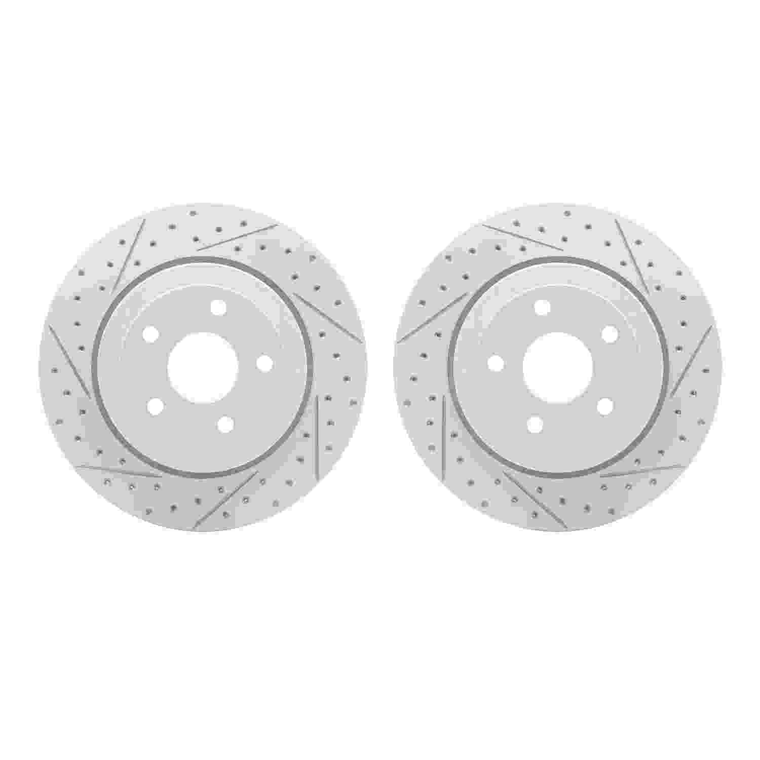R1 Concepts 06-10 Jeep Grand Cherokee Rear Drilled & Slotted Carbon Coated Brake Rotor Set
