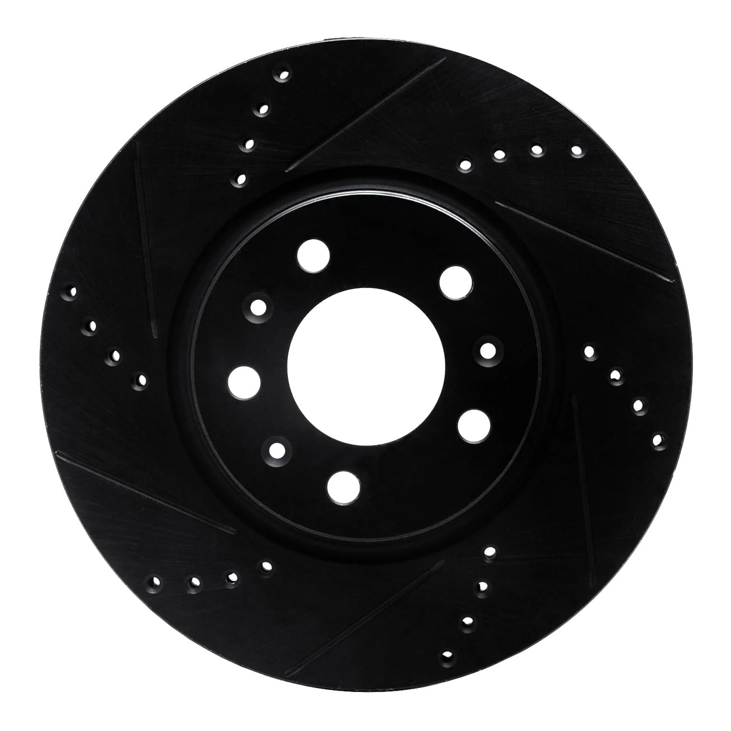 R1 Concepts 06-10 Pontiac Solstice Front Left Drilled & Slotted Black Brake Rotor
