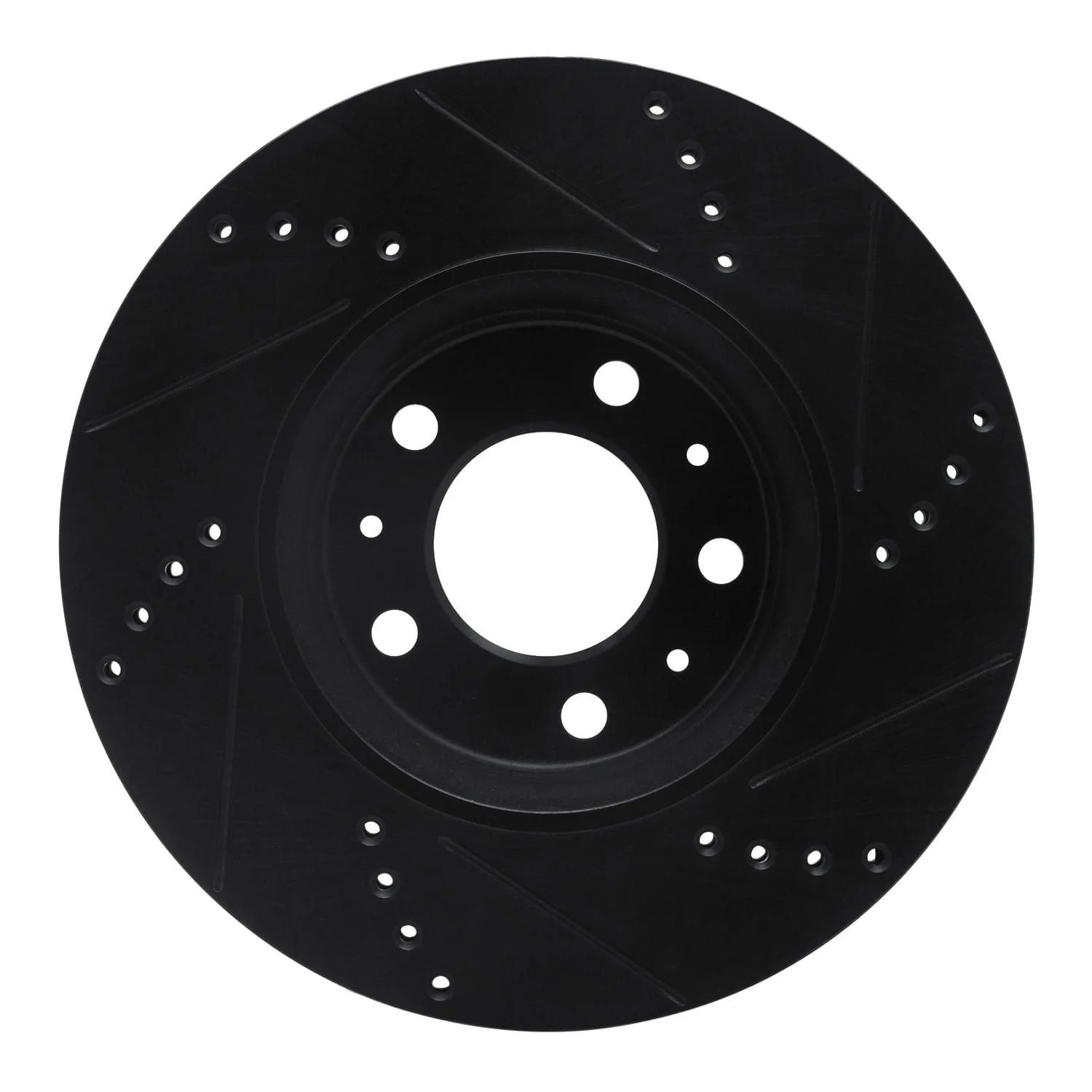 R1 Concepts 06-10 Pontiac Solstice Front Left Drilled & Slotted Black Brake Rotor - Image 2