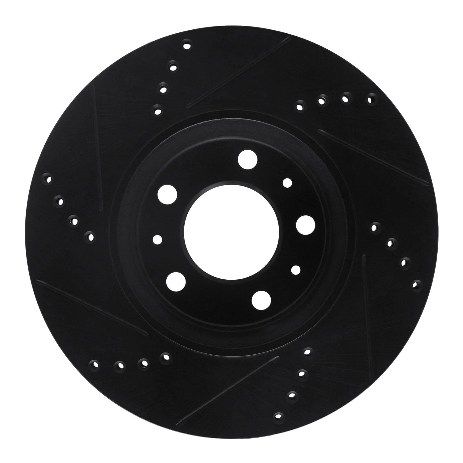 R1 Concepts 06-10 Pontiac Solstice Front Right Drilled & Slotted Black Brake Rotor - Image 2