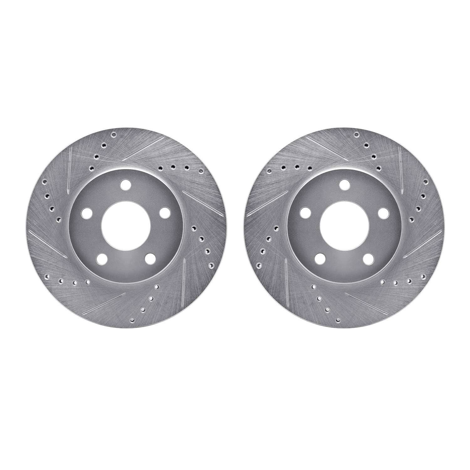 R1 Concepts 06-11 Chevrolet HHR Front Drilled & Slotted Silver Brake Rotor Set