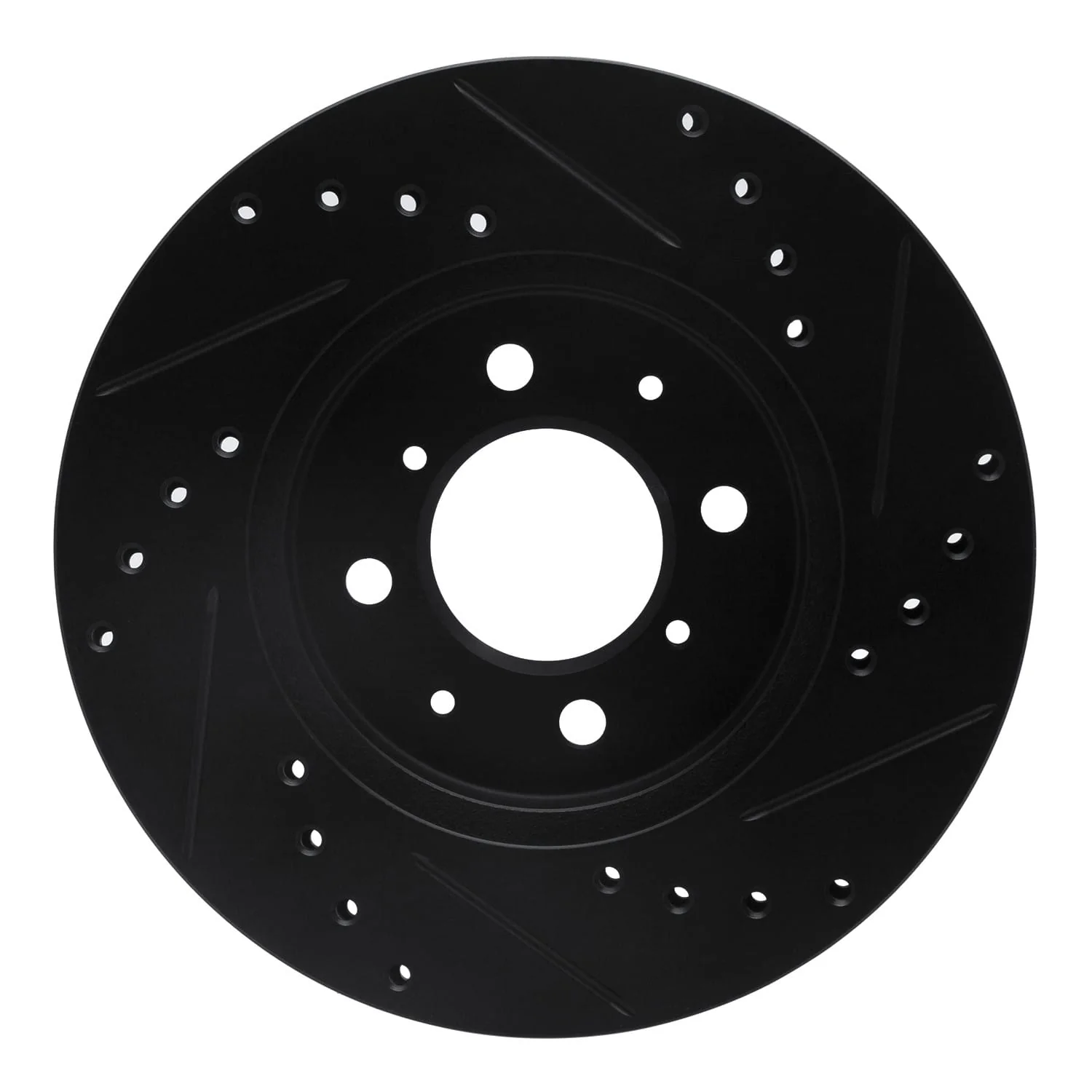 R1 Concepts 06-11 Fiat Panda (Mexico) Front Left Drilled & Slotted Black Brake Rotor - Image 2