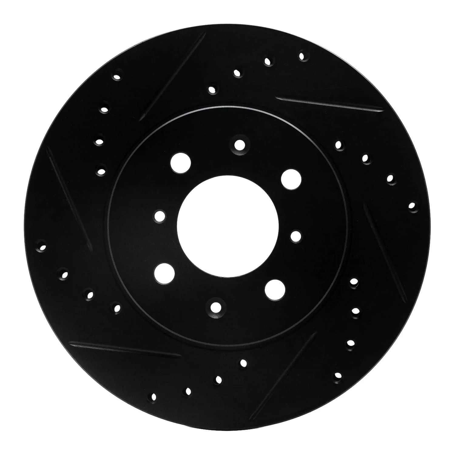 R1 Concepts 06-11 Fiat Panda (Mexico) Front Left Drilled & Slotted Black Brake Rotor - Image 3