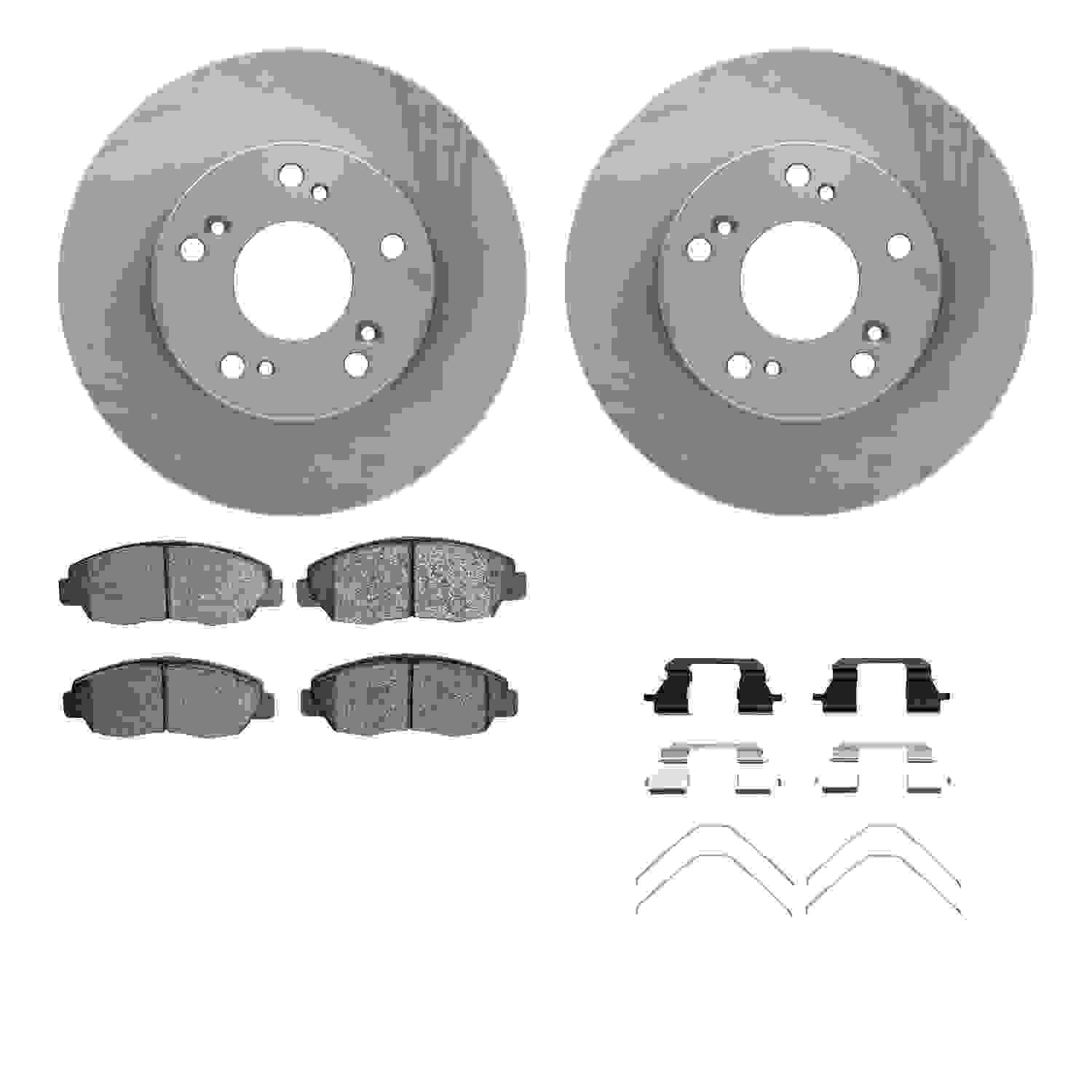 R1 Concepts 06-11 Honda Civic Front Brake Rotor Set w/Optimum OE Pads and Hardware