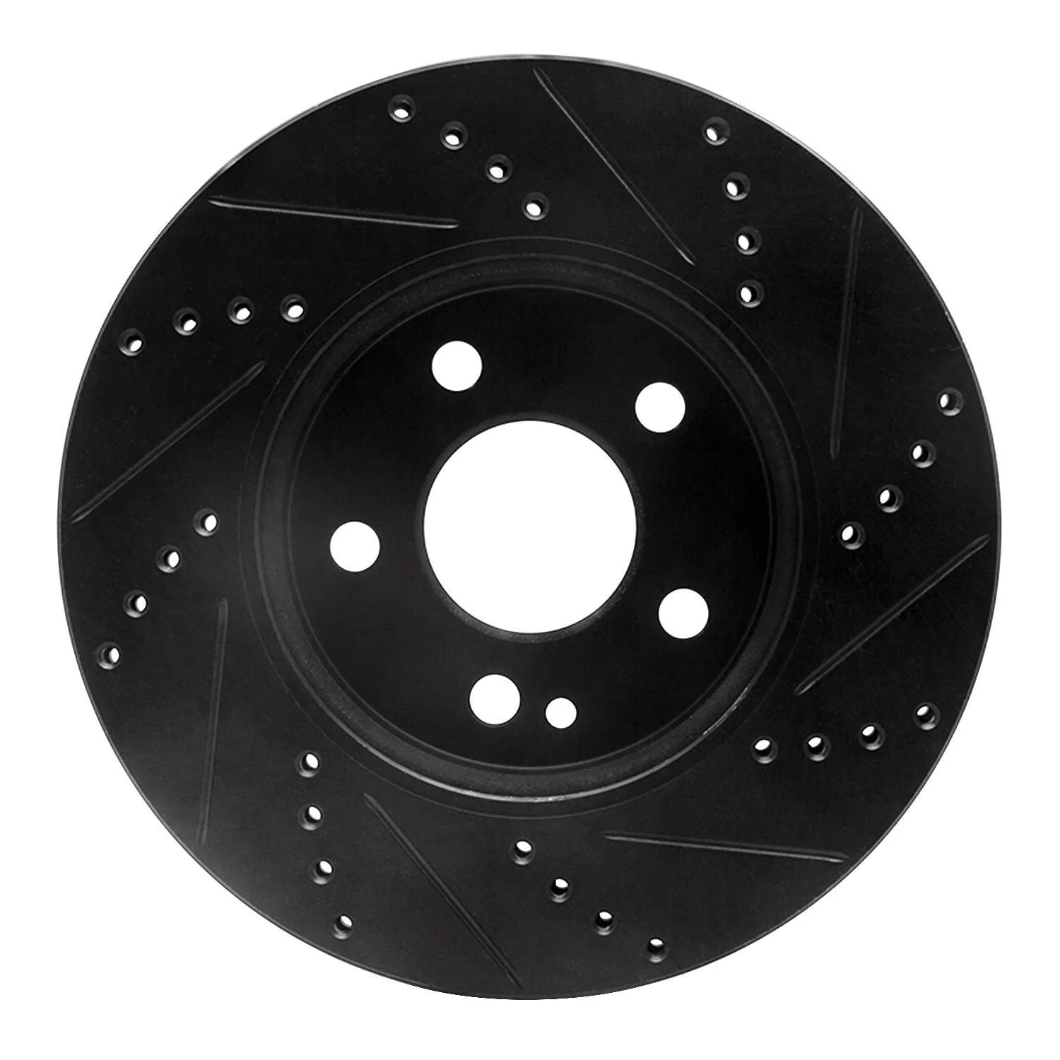 R1 Concepts 06-11 Mercedes-Benz B200 Front Left Drilled & Slotted Black Brake Rotor - Image 2