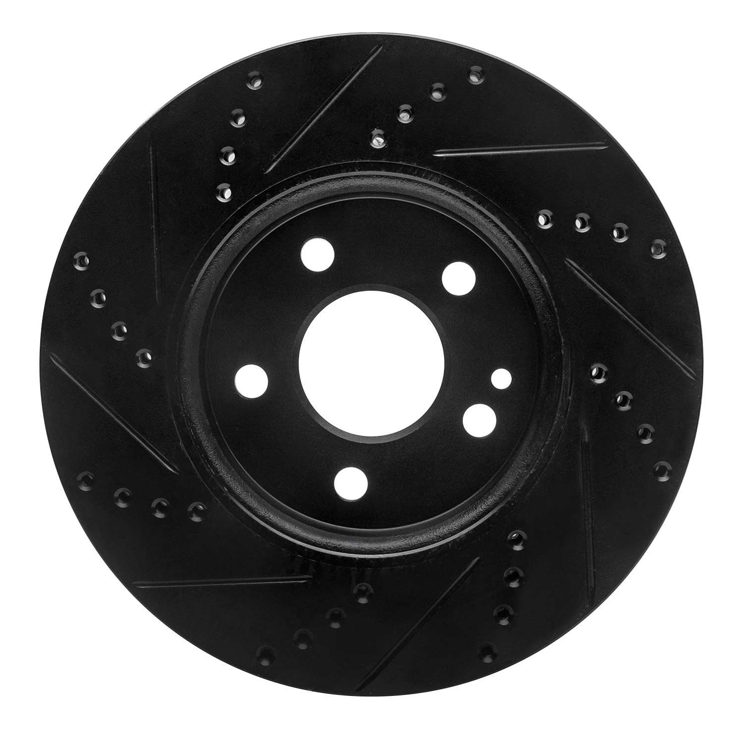 R1 Concepts 06-11 Mercedes-Benz B200 Front Right Drilled & Slotted Black Brake Rotor - Image 2