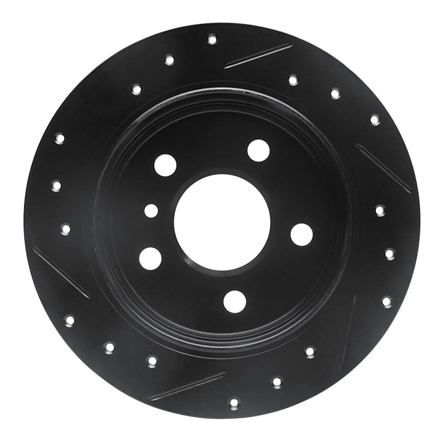 R1 Concepts 06-11 Mercedes-Benz B200 Rear Right Drilled & Slotted Black Brake Rotor - Image 2