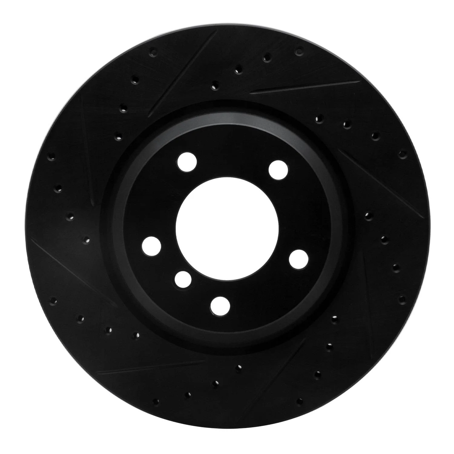 R1 Concepts 06-12 BMW X1 (USA/Canada) Front Left Drilled & Slotted Black Brake Rotor