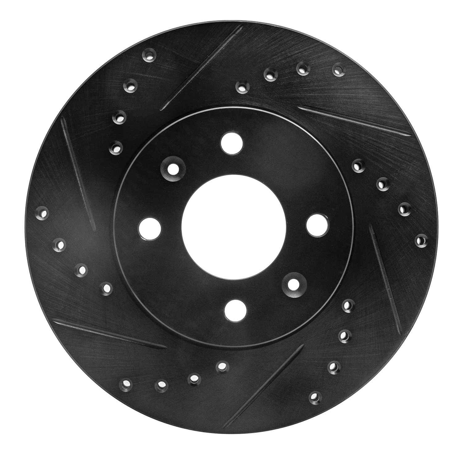 R1 Concepts 06-12 Dodge Attitude (Mexico) Front Left Drilled & Slotted Black Brake Rotor