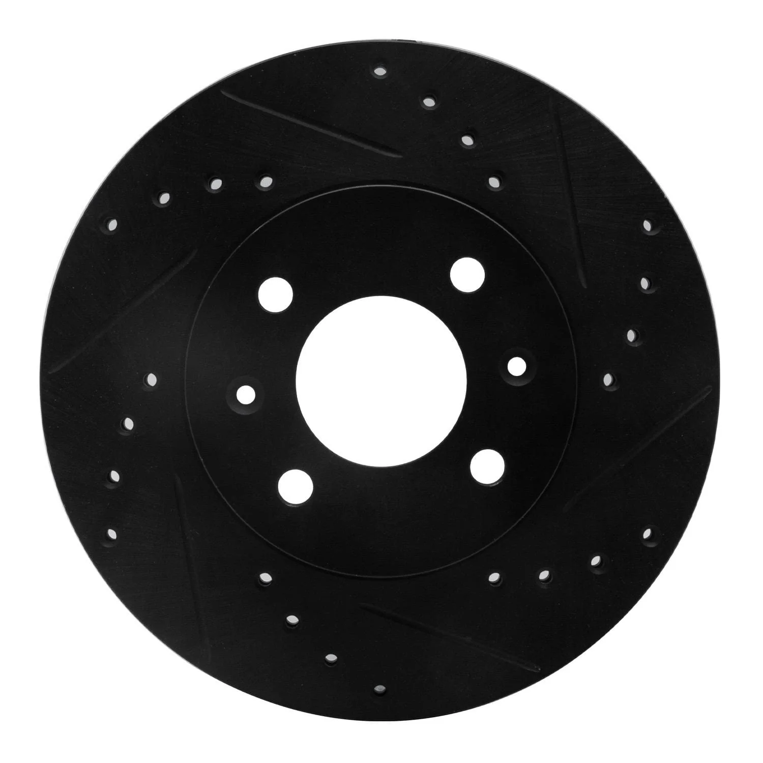 R1 Concepts 06-12 Dodge Attitude (Mexico) Front Right Drilled & Slotted Black Brake Rotor