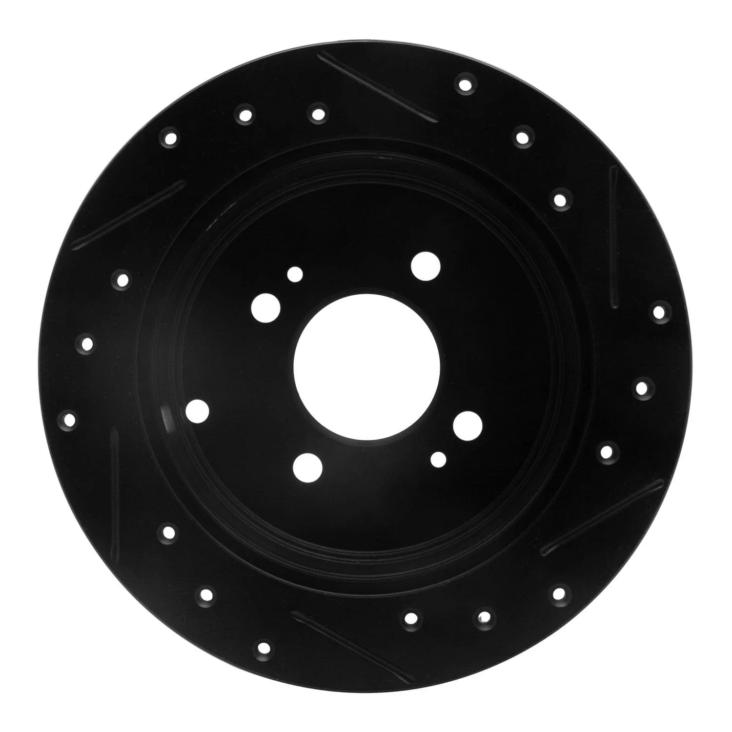 R1 Concepts 06-12 Dodge Attitude (Mexico) Rear Left Drilled & Slotted Black Brake Rotor - Image 2