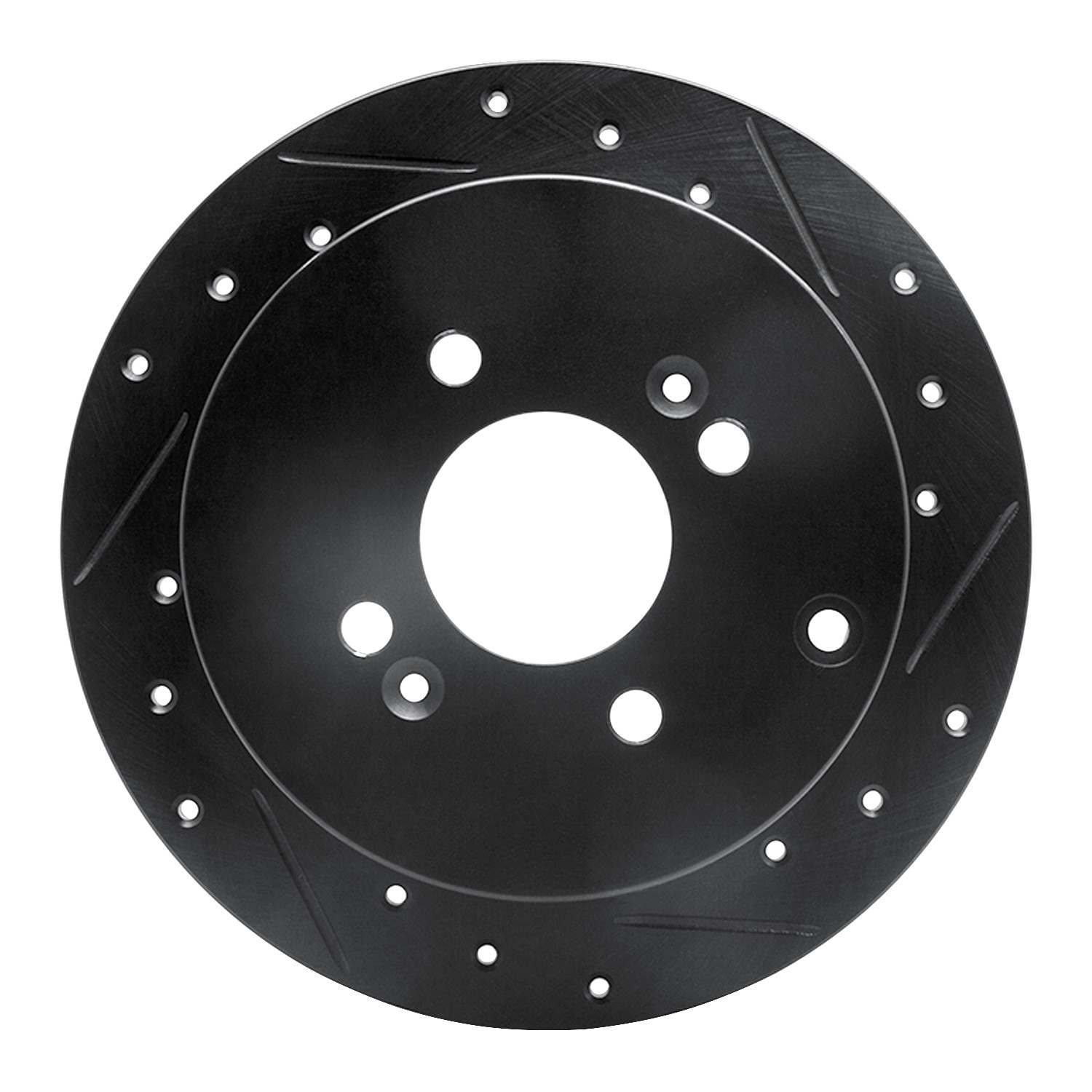 R1 Concepts 06-12 Dodge Attitude (Mexico) Rear Right Drilled & Slotted Black Brake Rotor