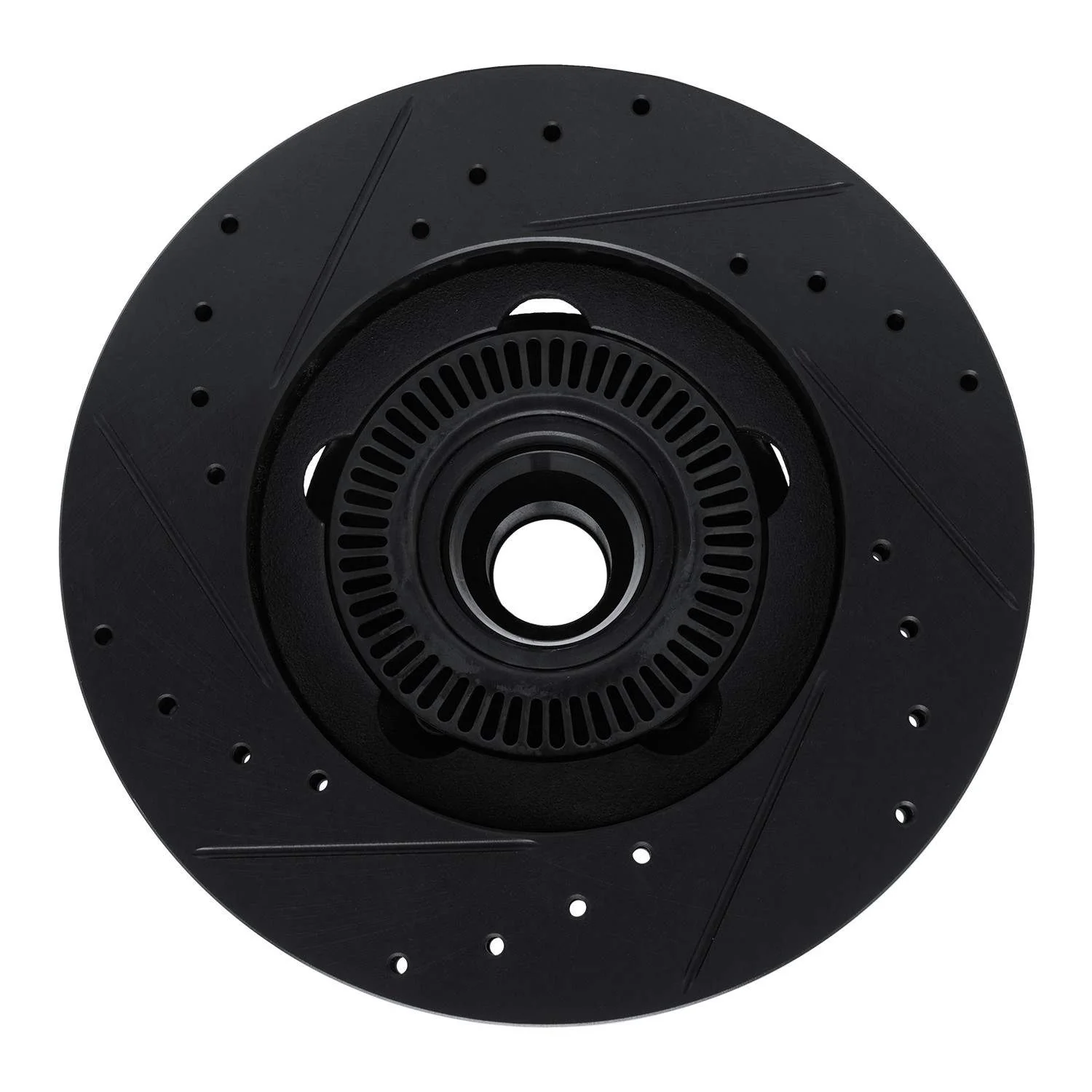 R1 Concepts 06-12 Ford Ranger (Mexico) Front Right Drilled & Slotted Black Brake Rotor - Image 2