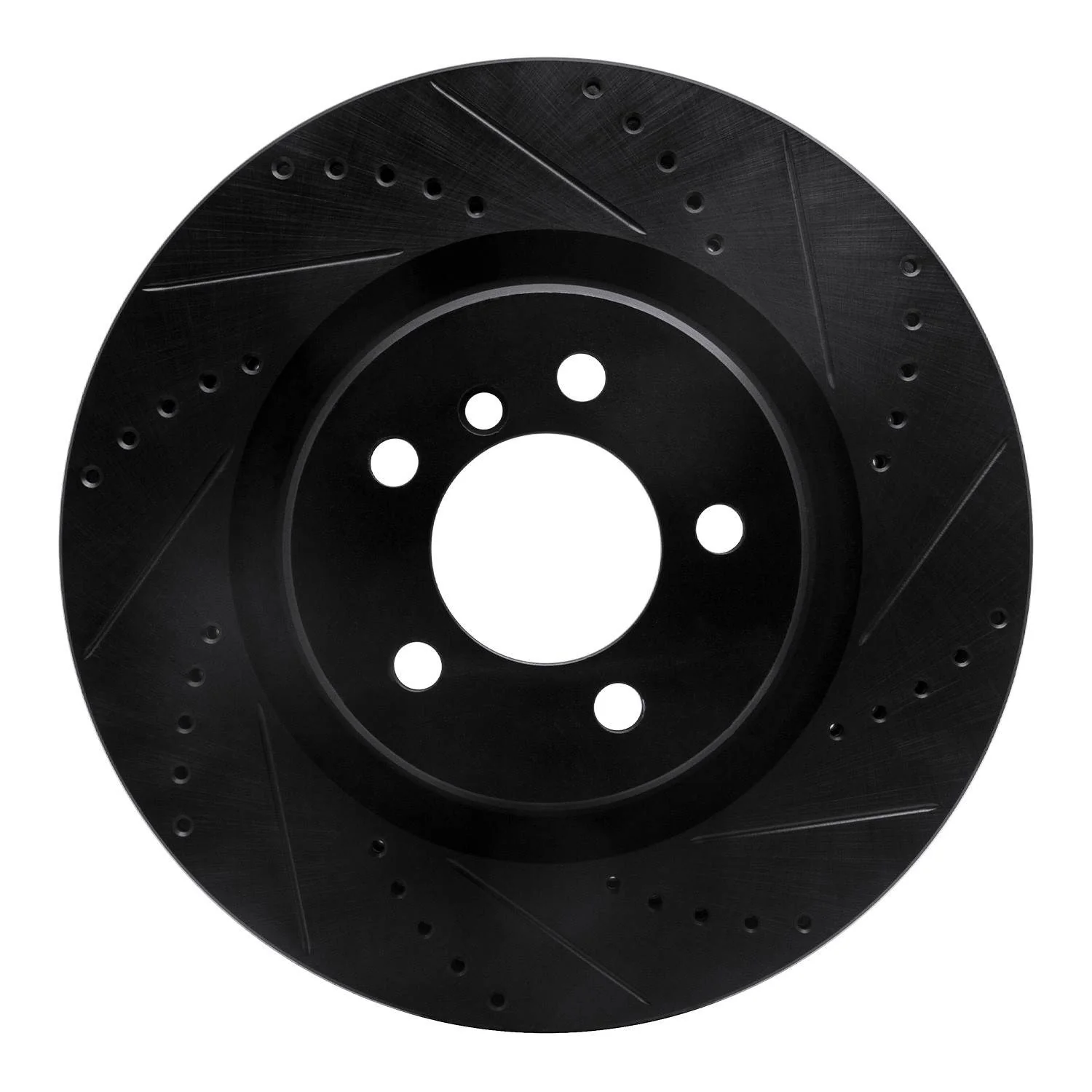 R1 Concepts 06-12 Land Rover Range Rover Front Right Drilled & Slotted Black Brake Rotor
