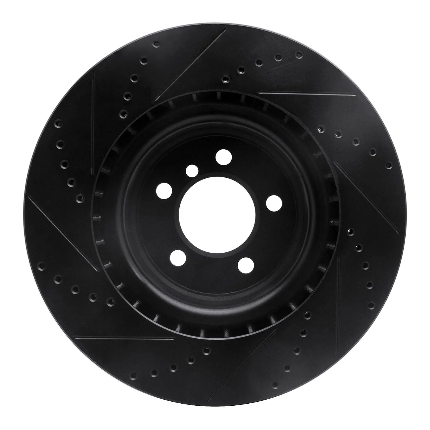 R1 Concepts 06-12 Land Rover Range Rover Front Right Drilled & Slotted Black Brake Rotor - Image 2