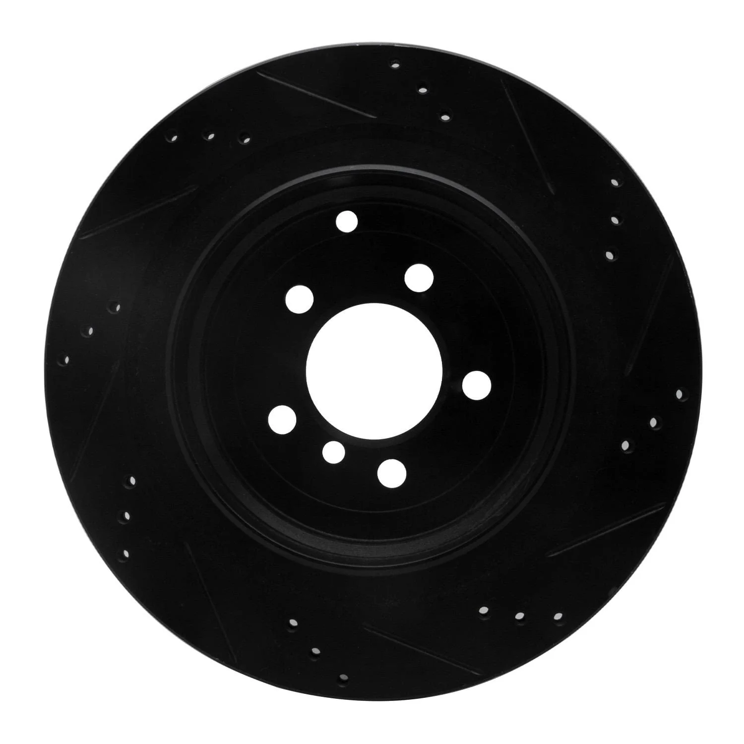 R1 Concepts 06-12 Land Rover Range Rover Rear Left Drilled & Slotted Black Brake Rotor - Image 2
